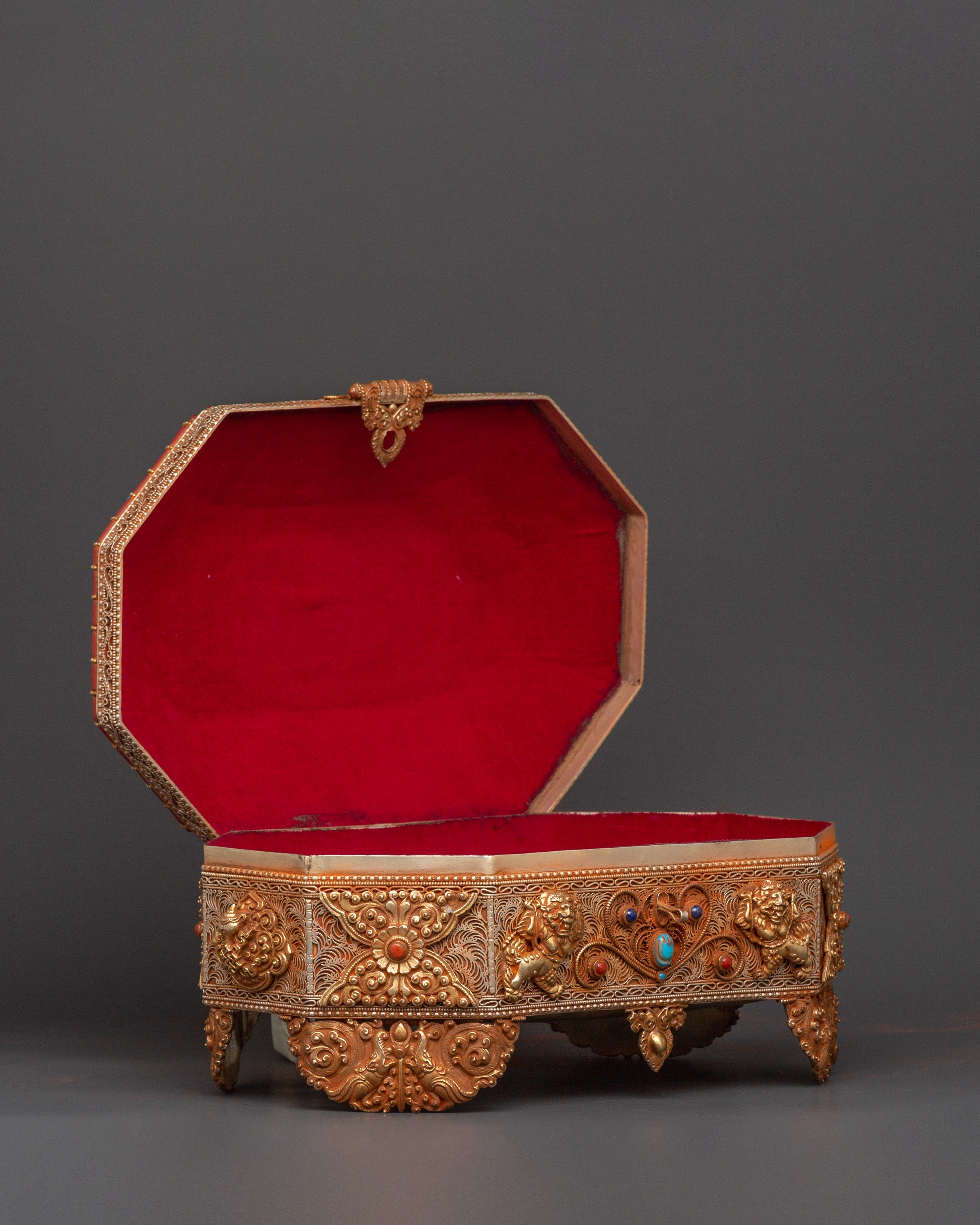 Tibetan Treasure Box with Coral | Sacred Stones & Buddhist Symbolism