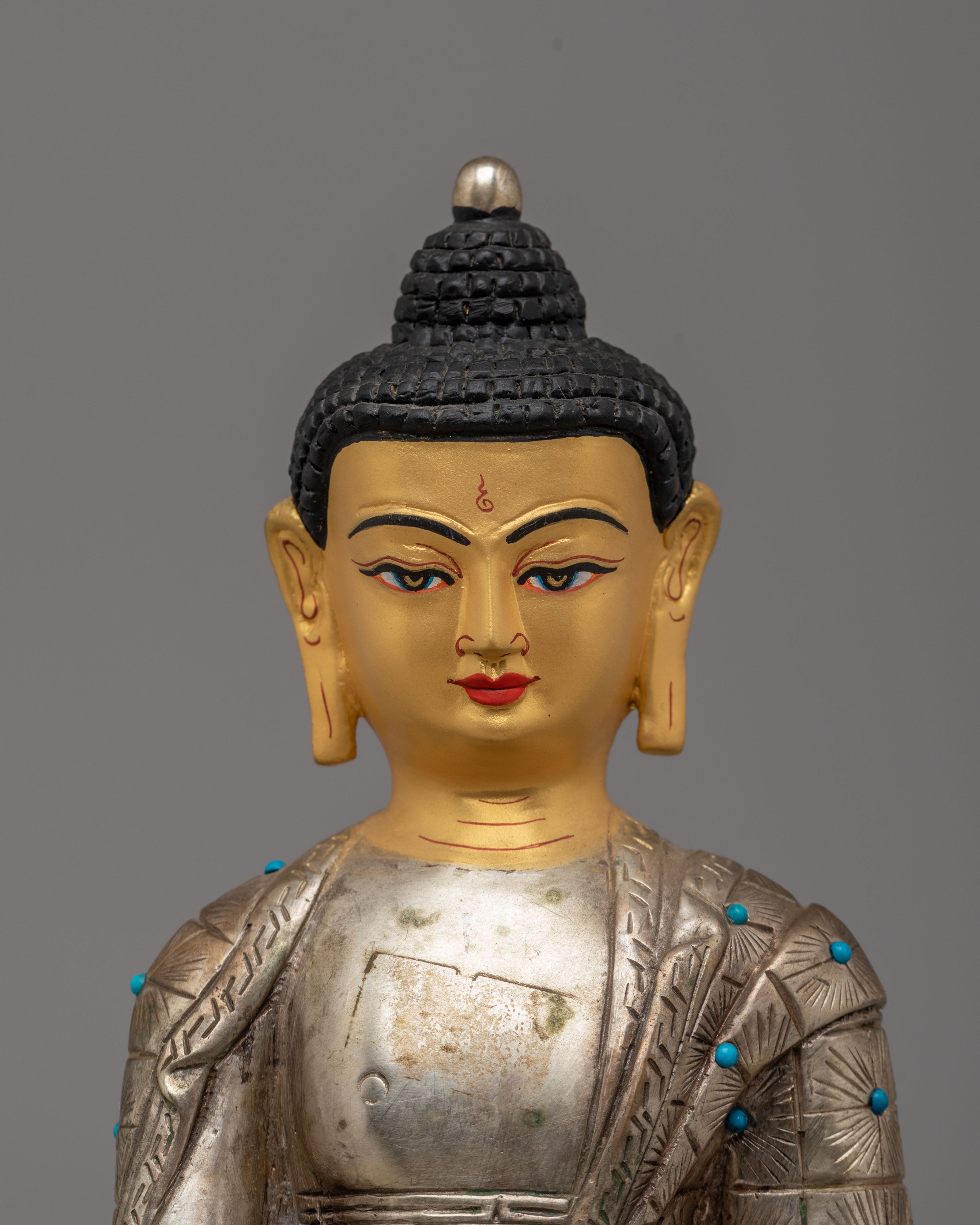 Tibetan Sacred Shakyamuni Buddha Statue | Traditional Buddhist Artwork