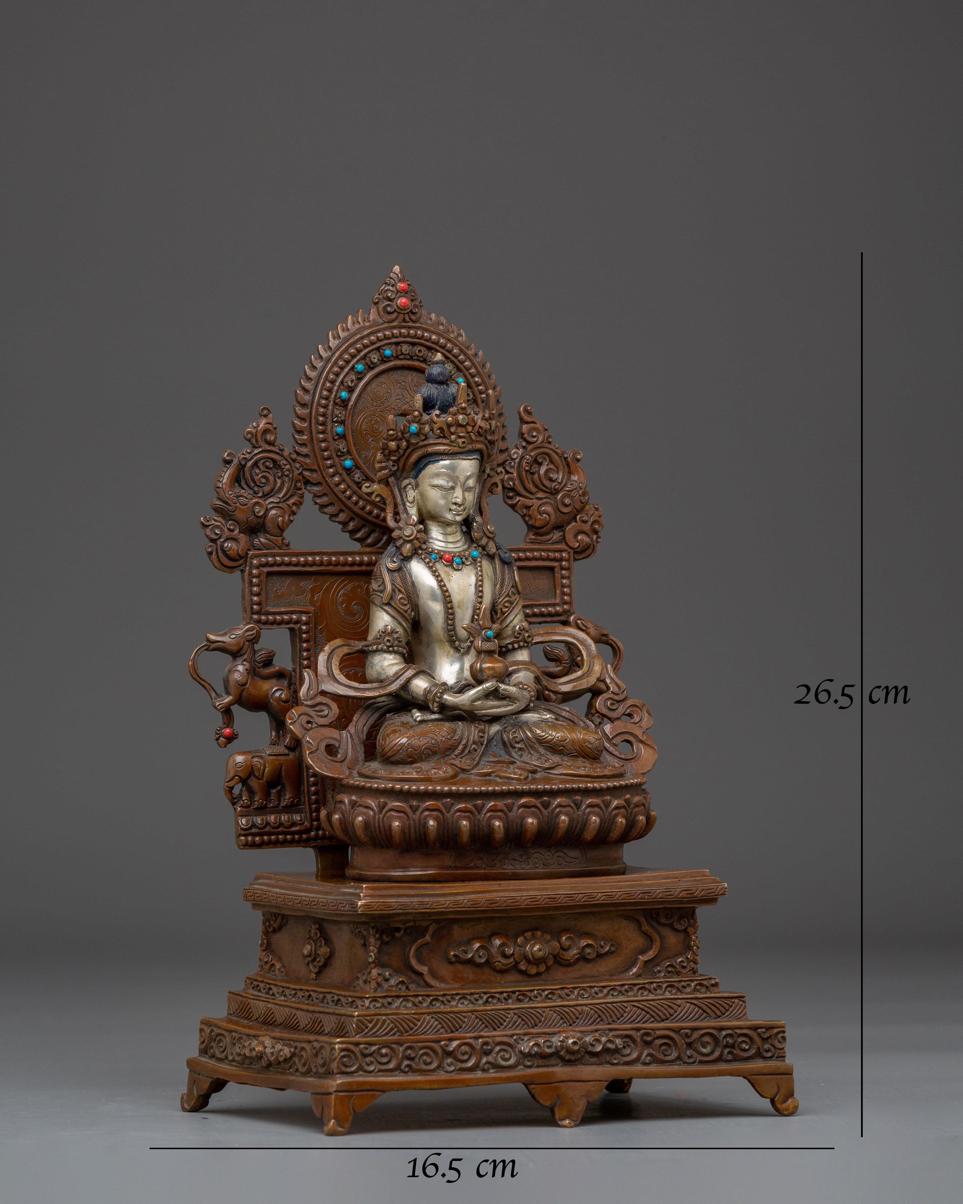 Amitayus Buddha Statue with Throne 