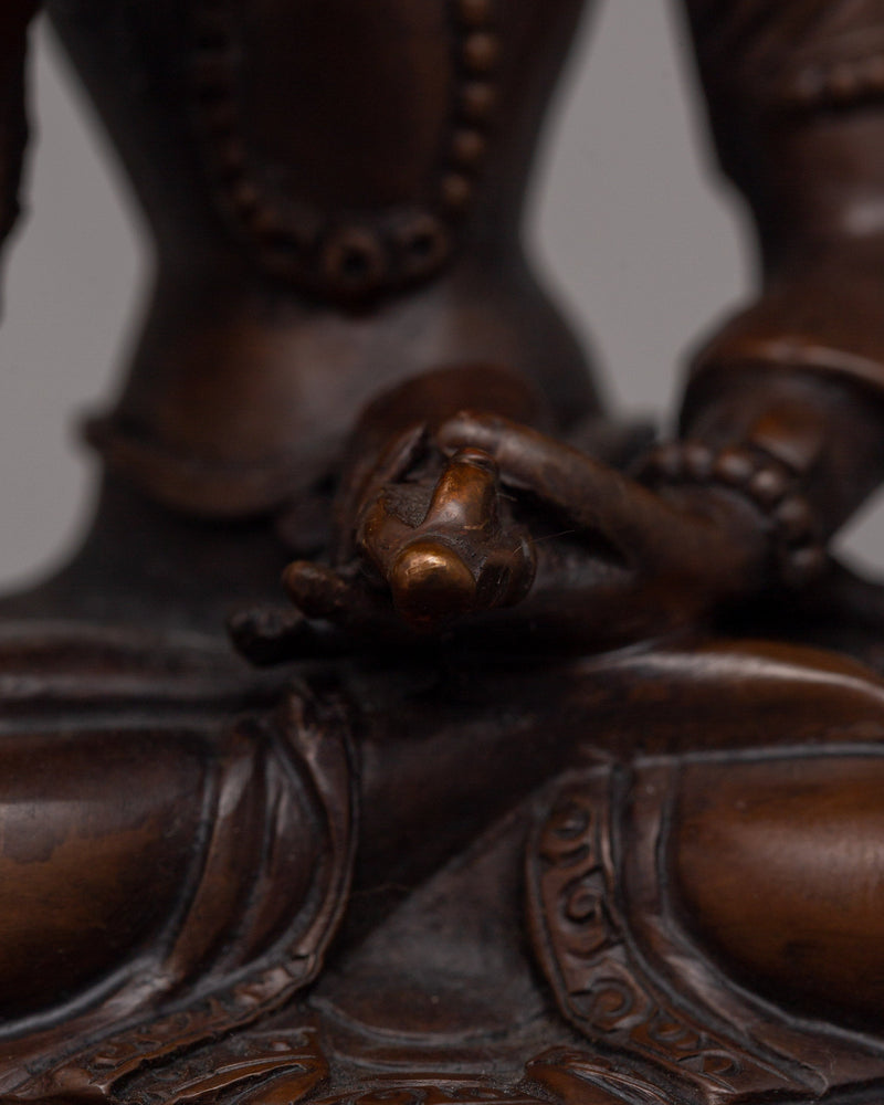 Oxidized Copper Vajrasattva Statue | Tibetan Buddhist Deity