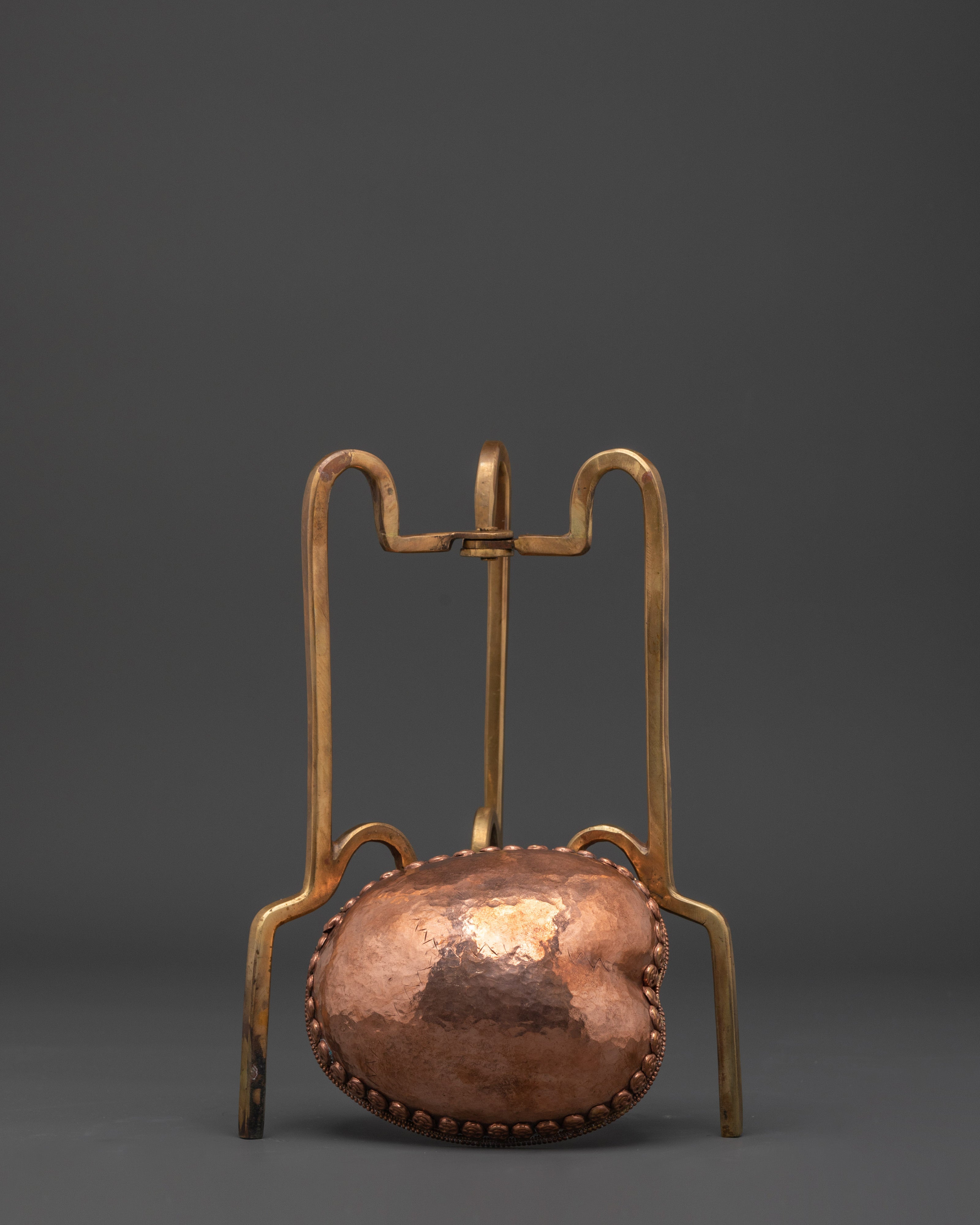 Ritual Kapala Star with Stand | Sacred Copper Artifact