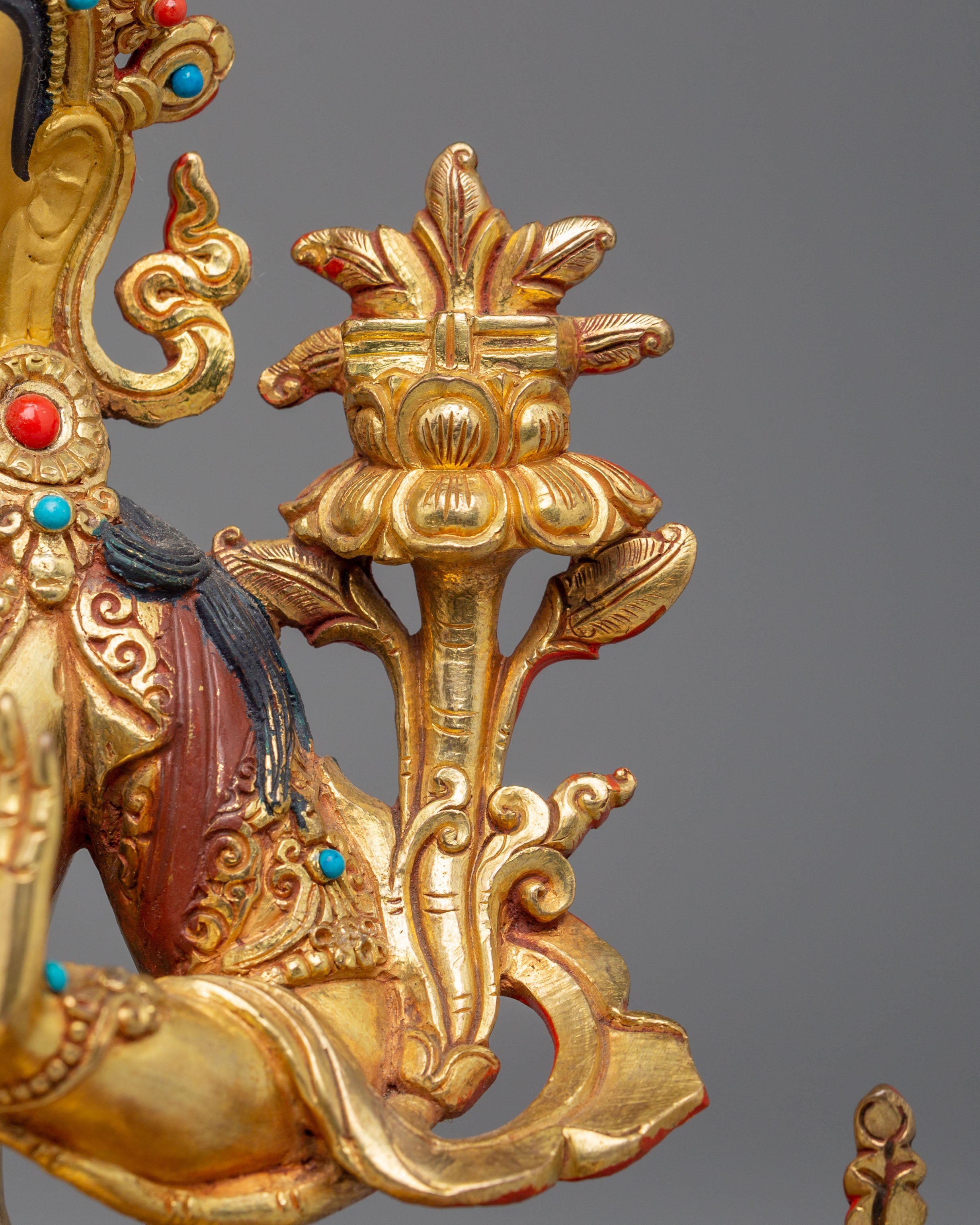 Handcrafted Tibetan Manjushri Bodhisattva Figurine for Decor