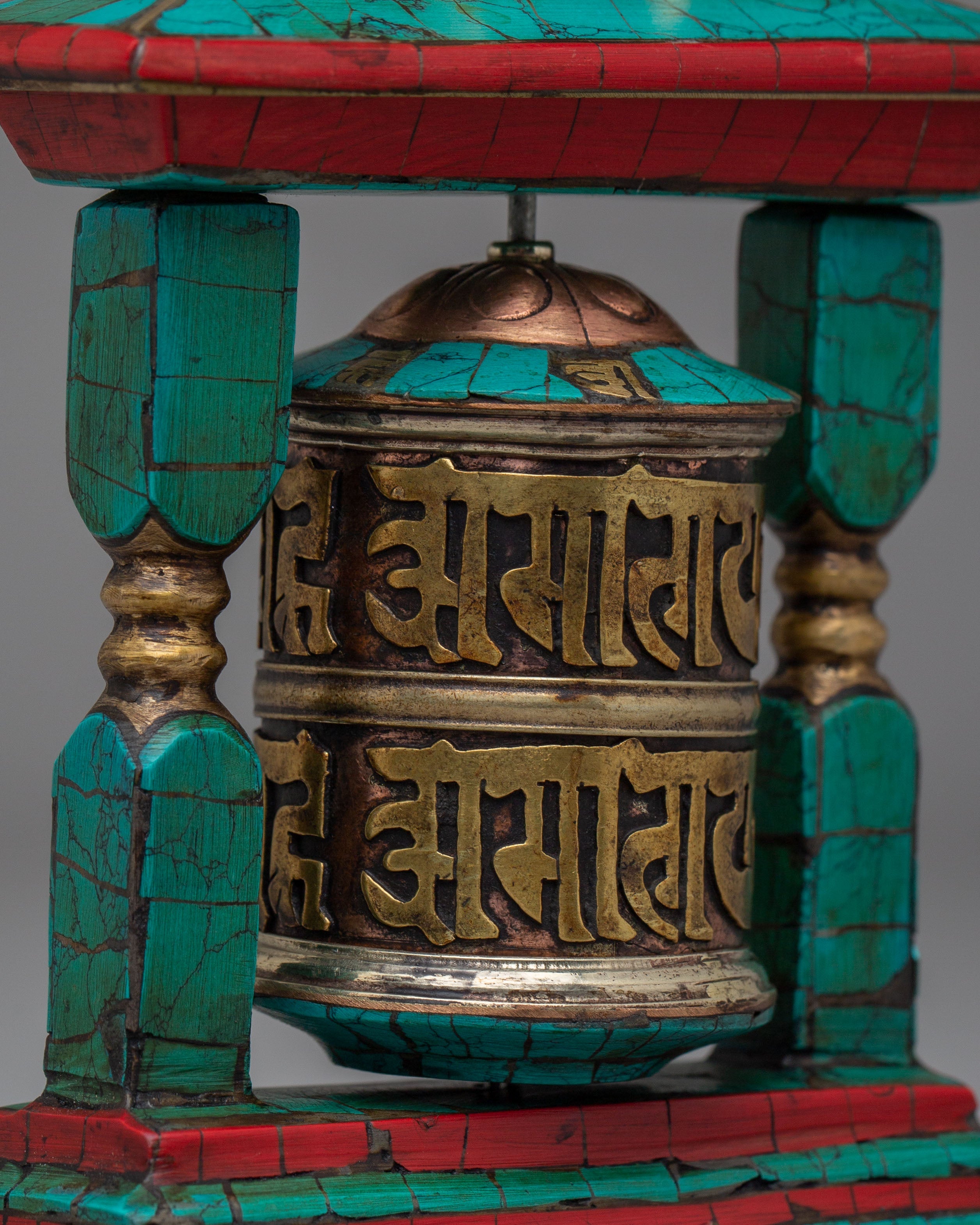 Handcrafted Prayer Wheel for Rituals | Spiritual Decor