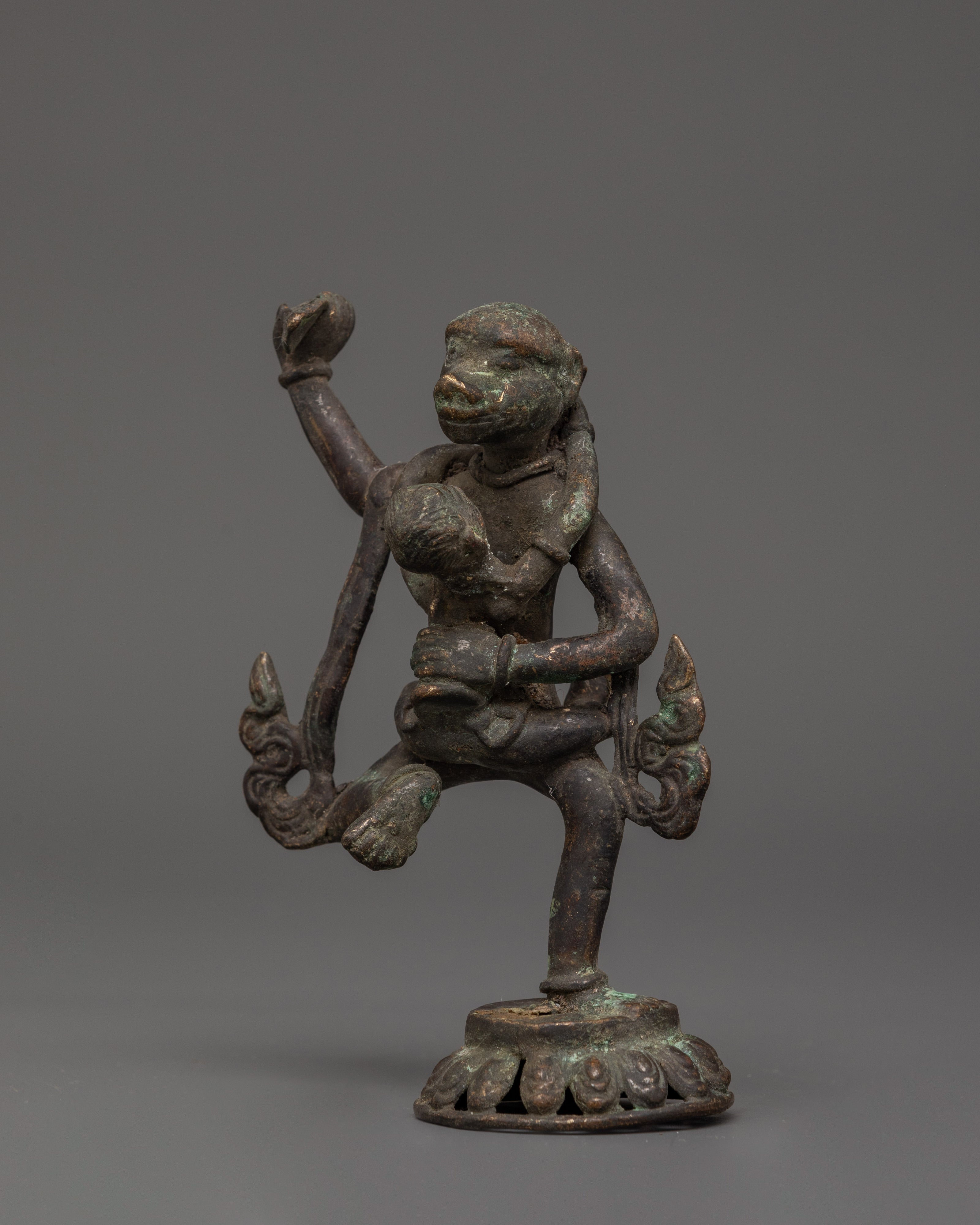 Antique Brass Narasimha Statue | Handcrafted Hindu God Sculpture