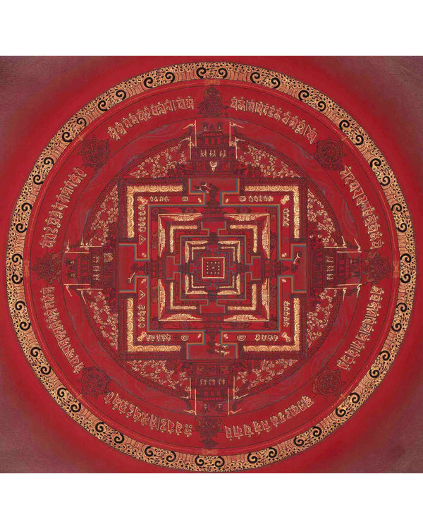 Kalachakra Mandala With A Red Background