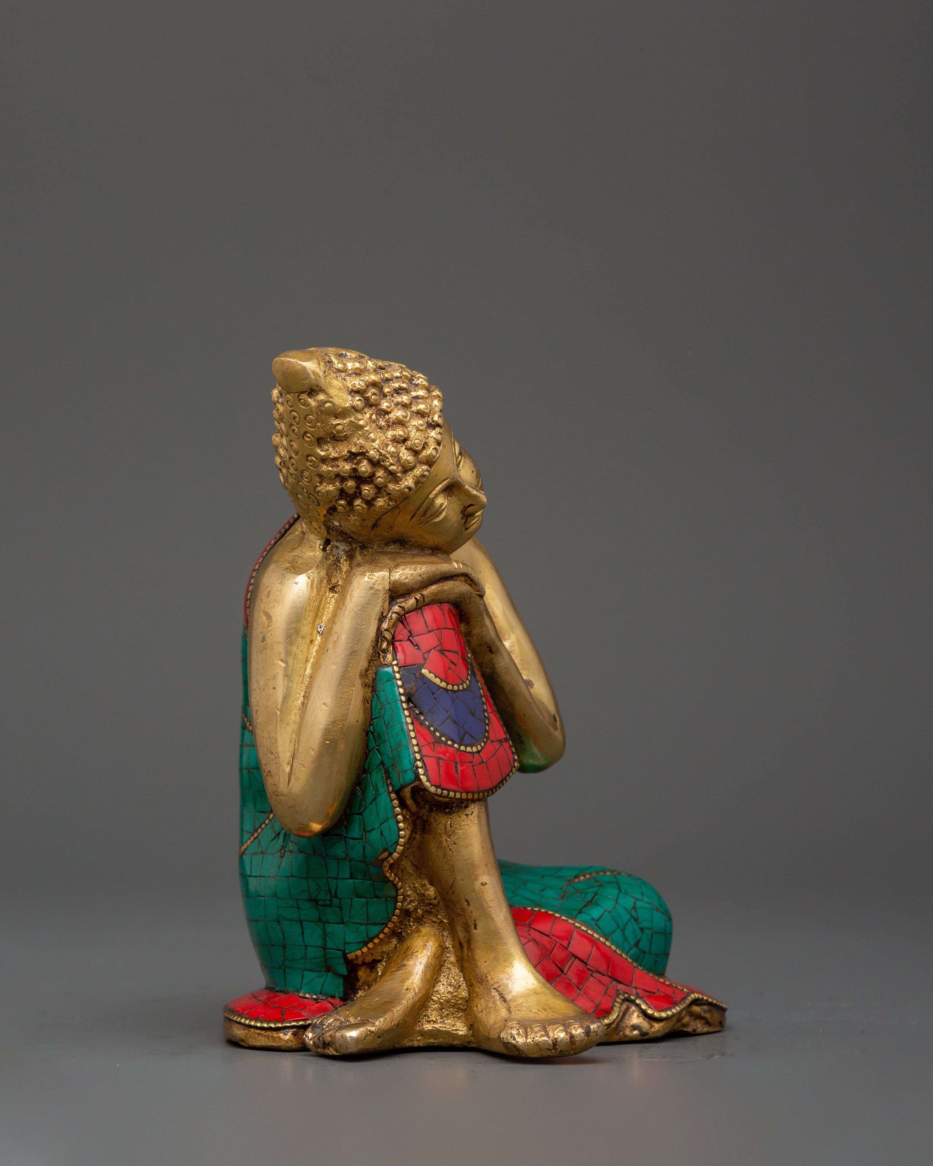 Handcrafted Brass Resting Buddha Statue | Peaceful Buddha Figurine