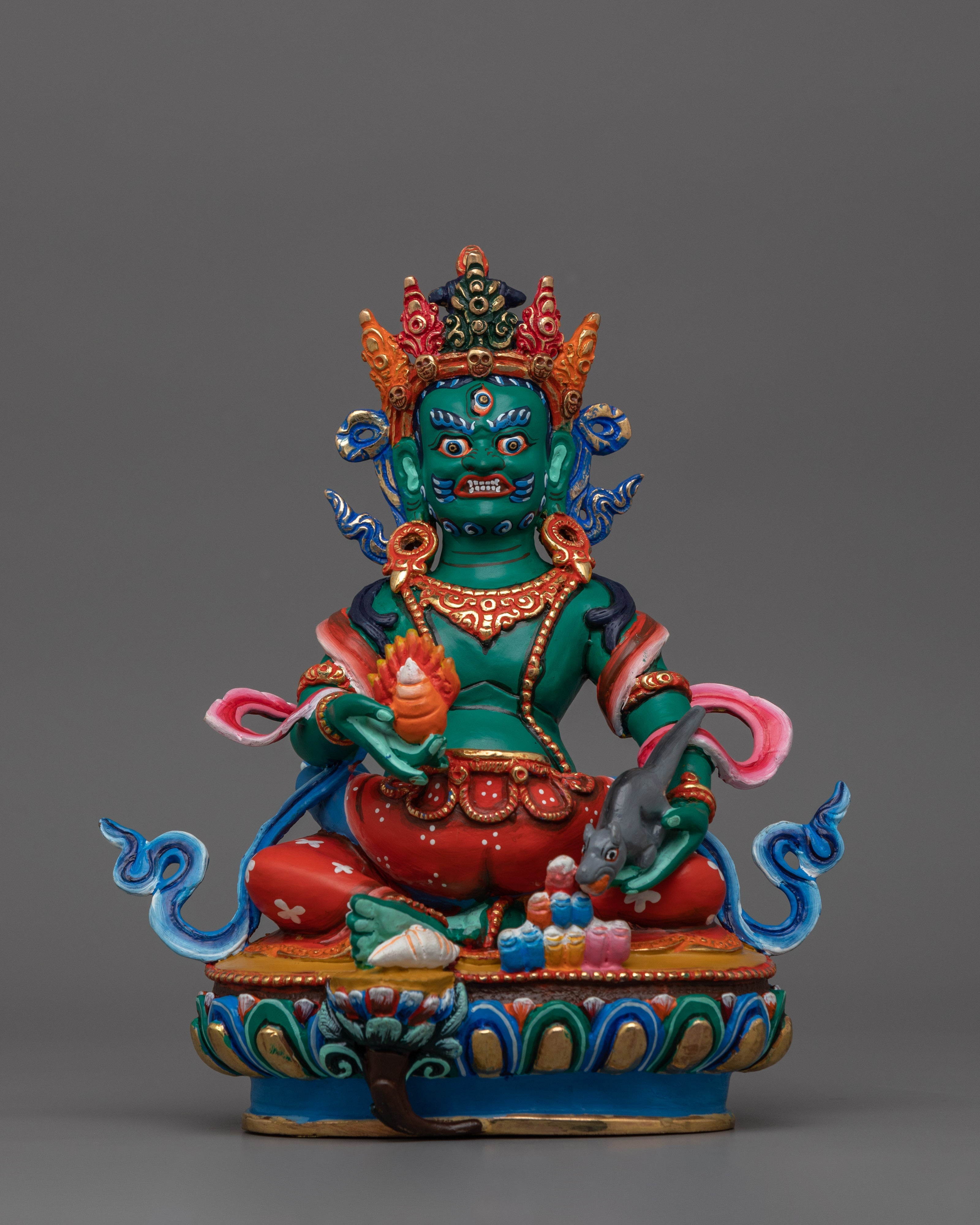 Dzambhala with beautiful consort Statue | Also Known as Wealth Deity