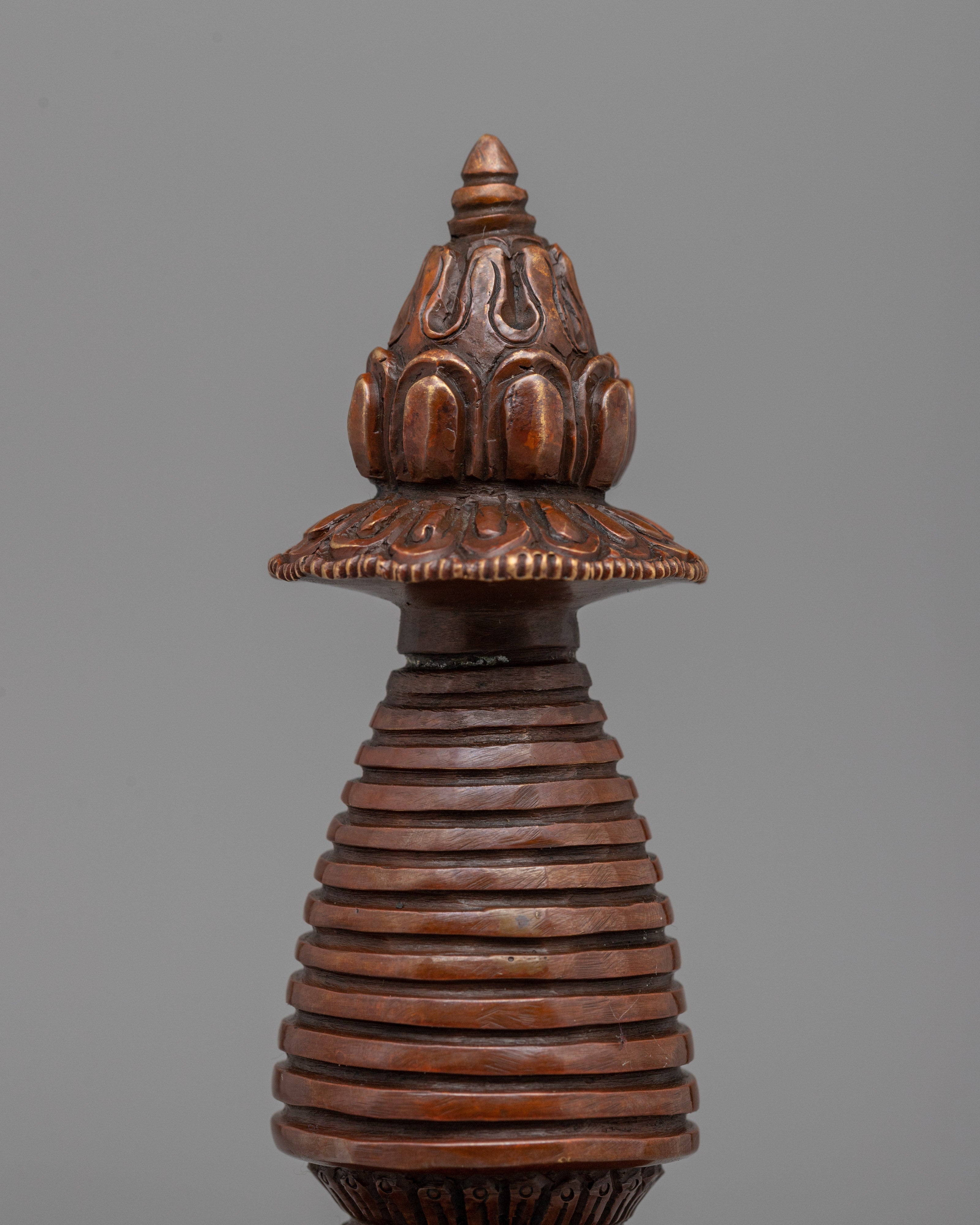 Sacred Copper Kadampa Stupa | Symbolic Sculpture for Spiritual Healing Spaces