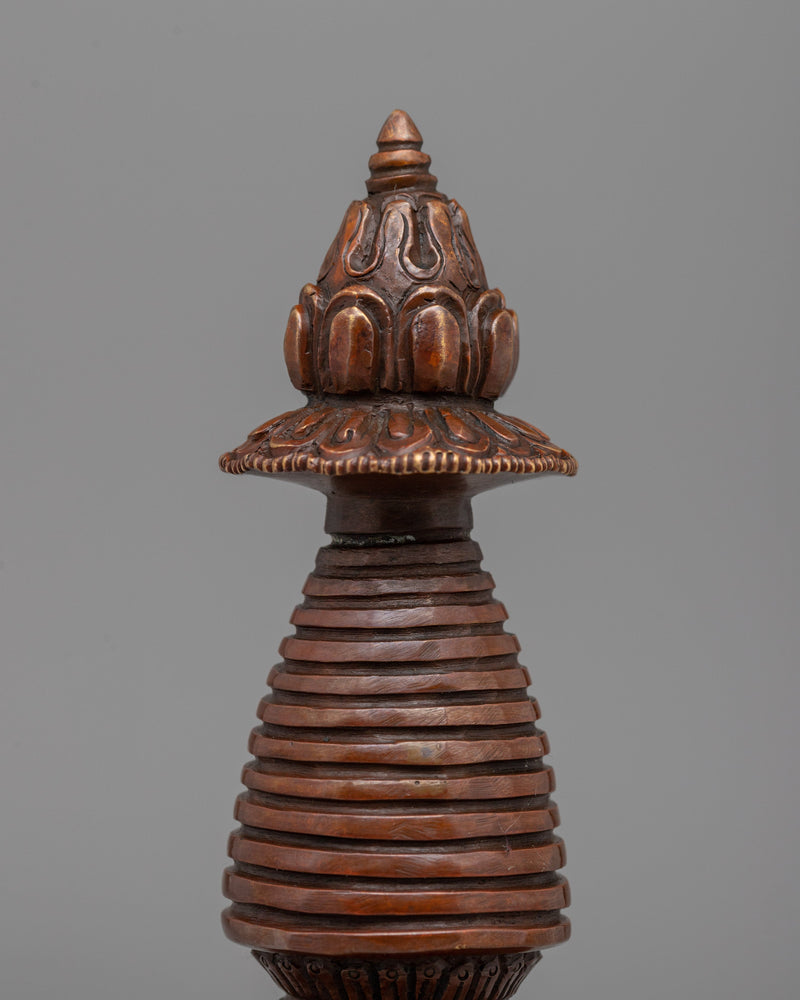 Sacred Copper Kadampa Stupa | Symbolic Sculpture for Spiritual Healing Spaces