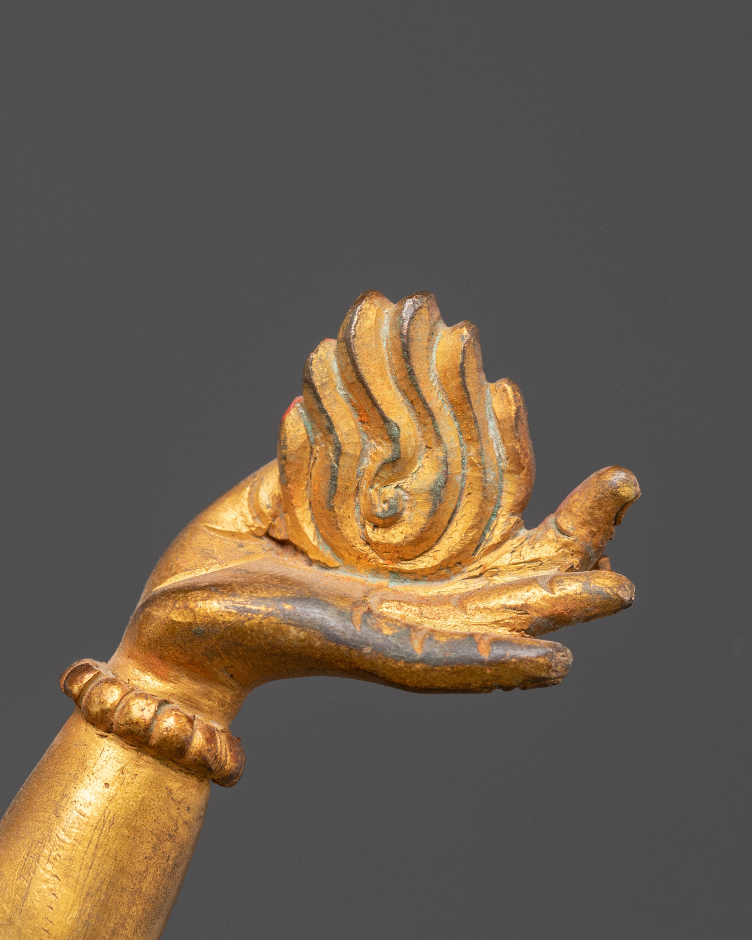 Divine Nataraj Dancing Statue | Gold Plated Copper Hindu God Sculpture