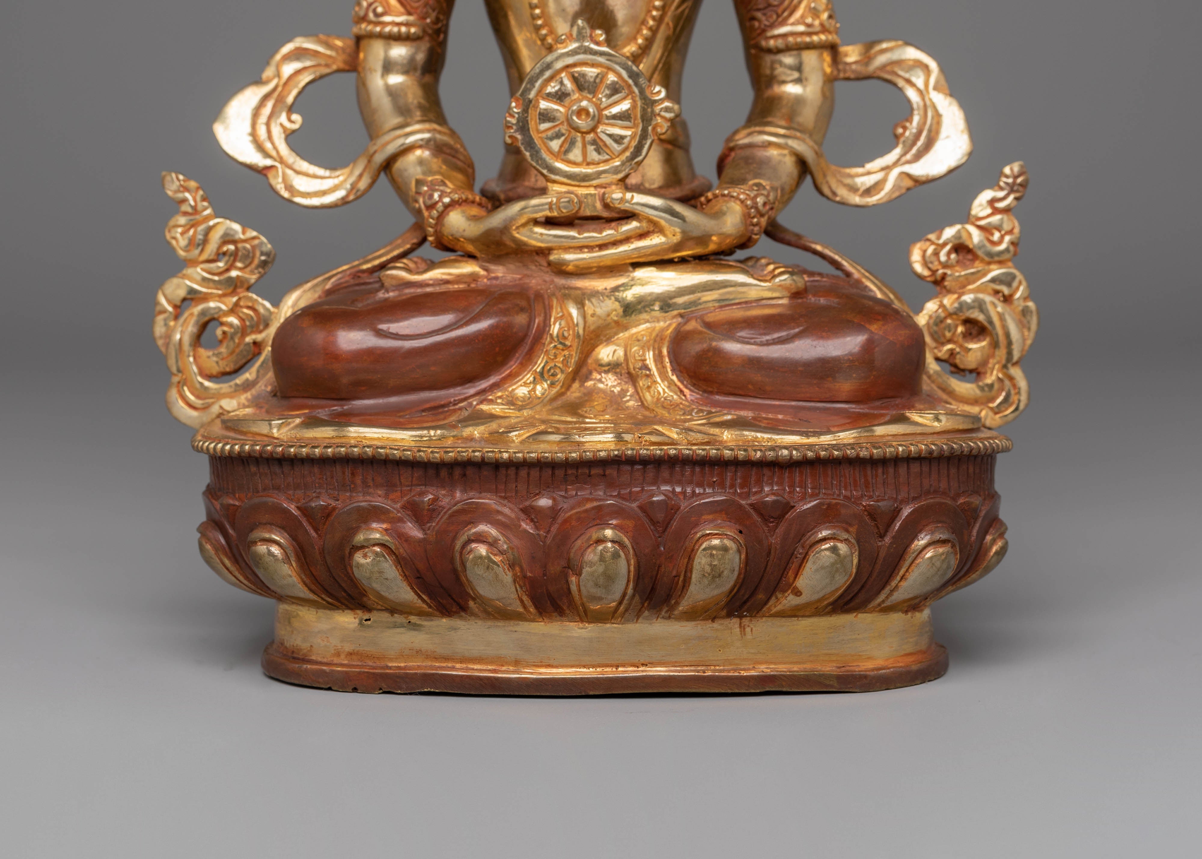 Handmade Copper Vairocana Statue | Symbol of Wisdom & Purity for Sacred Spaces