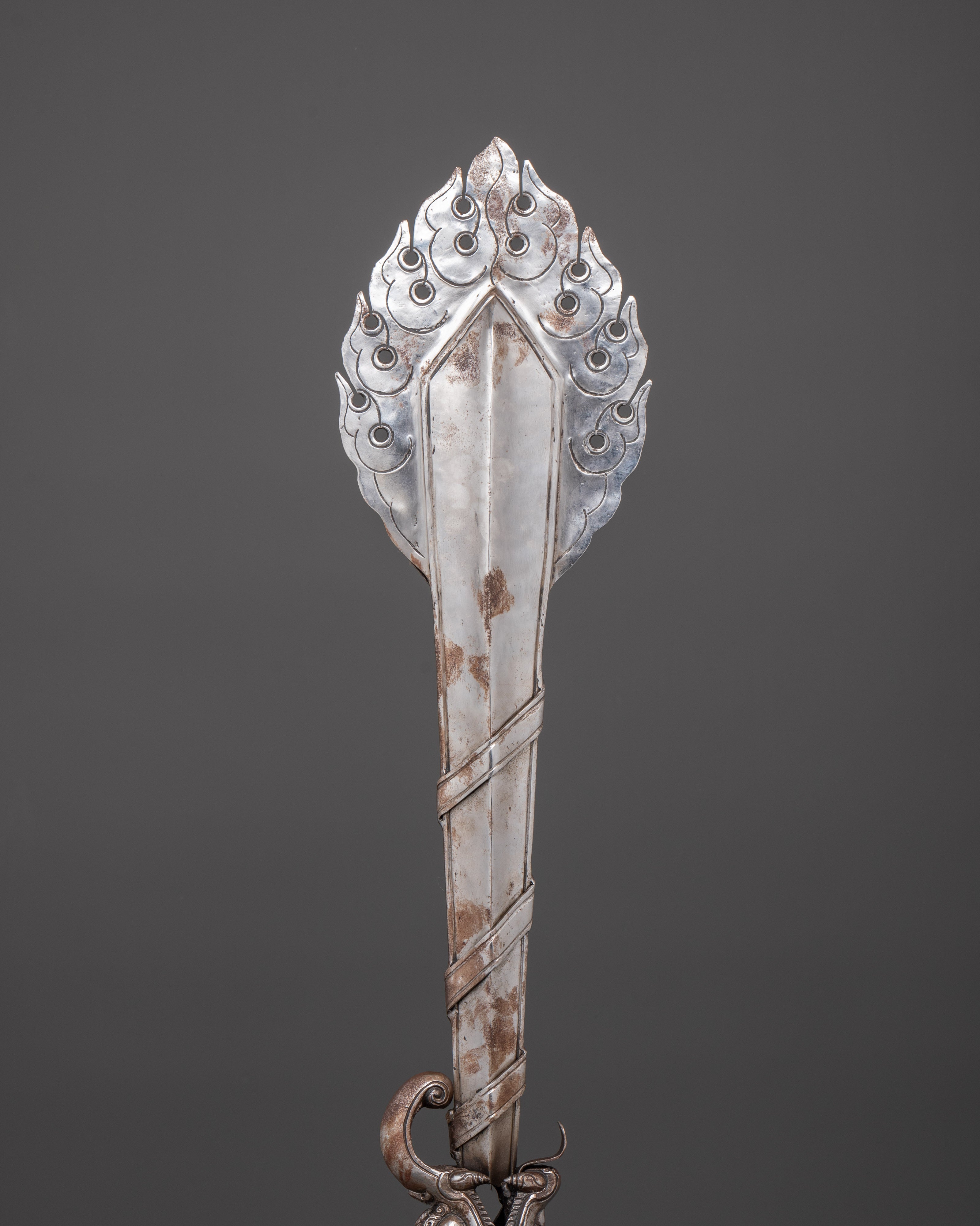 Dragon-Head Ritual Sword with Stand | Handcrafted Iron Blade