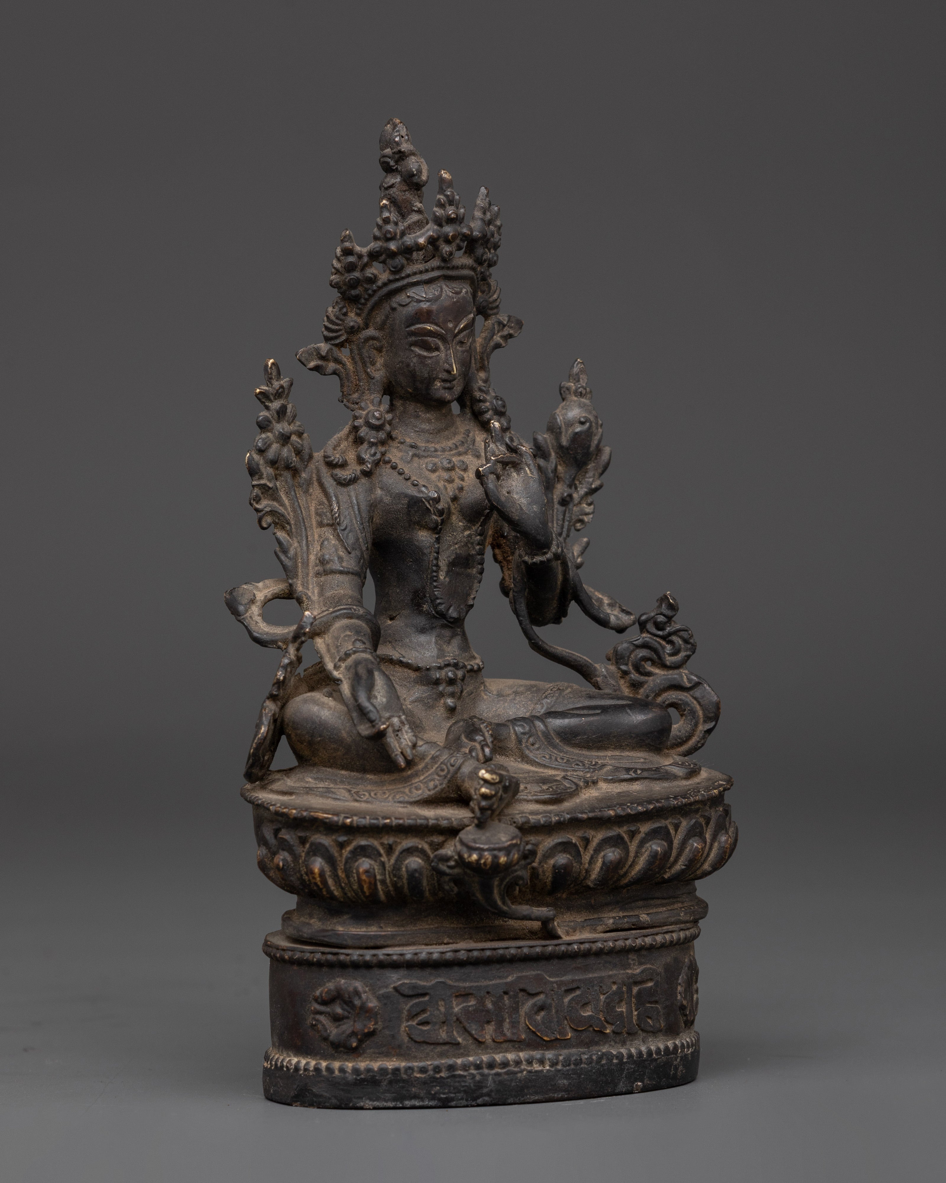 Handcrafted Compassionate Green Tara Figurine for Altar and Decor