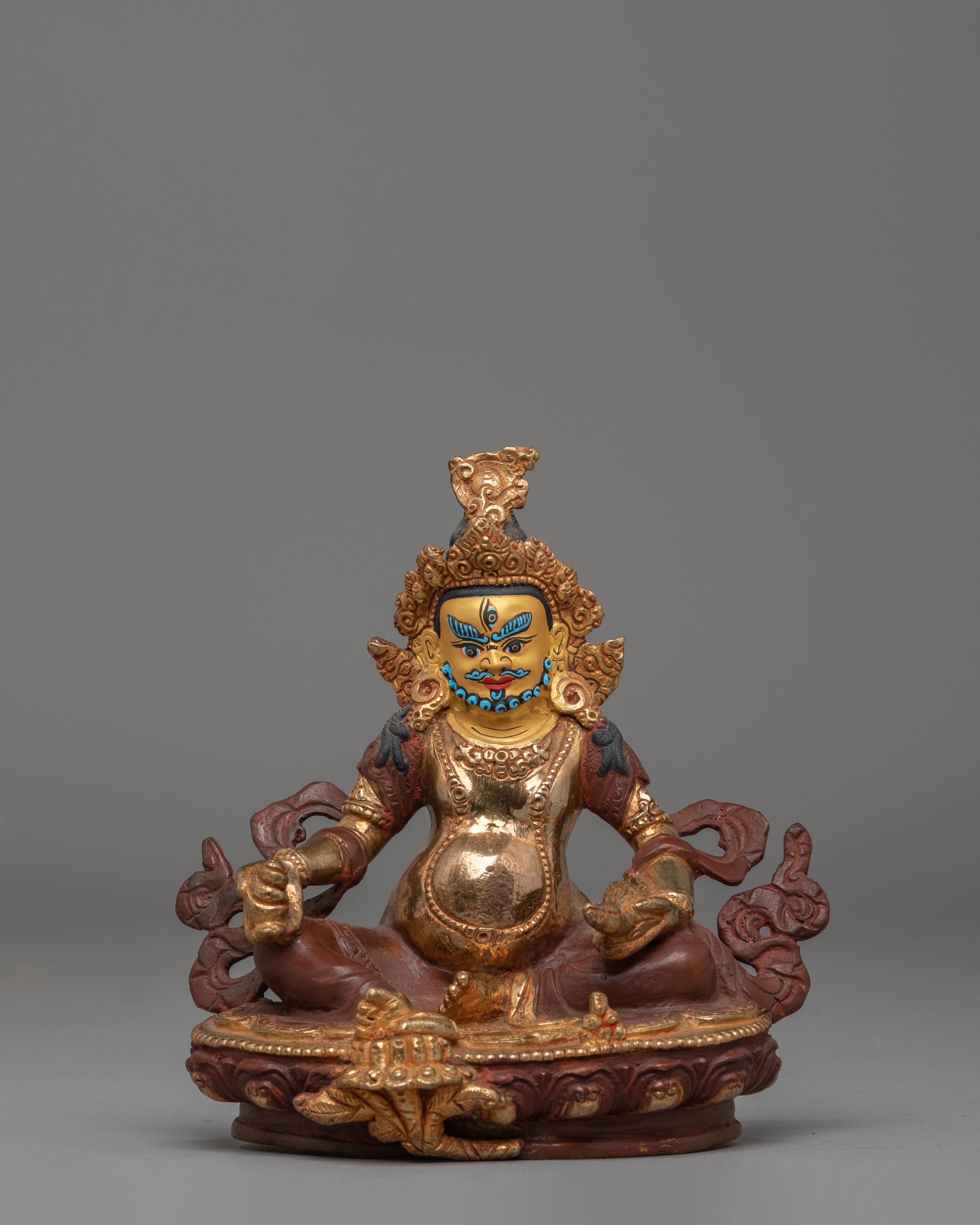 Handcrafted Copper Dzambhala Figurine | Embodiment of Wealth