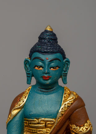 Gold-Plated Shakyamuni Sculpture | Tibetan Buddhist home decor