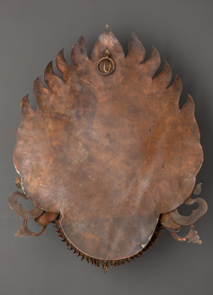 Tibetan Copper Wall Mask | Gold Plated with Pure Silver