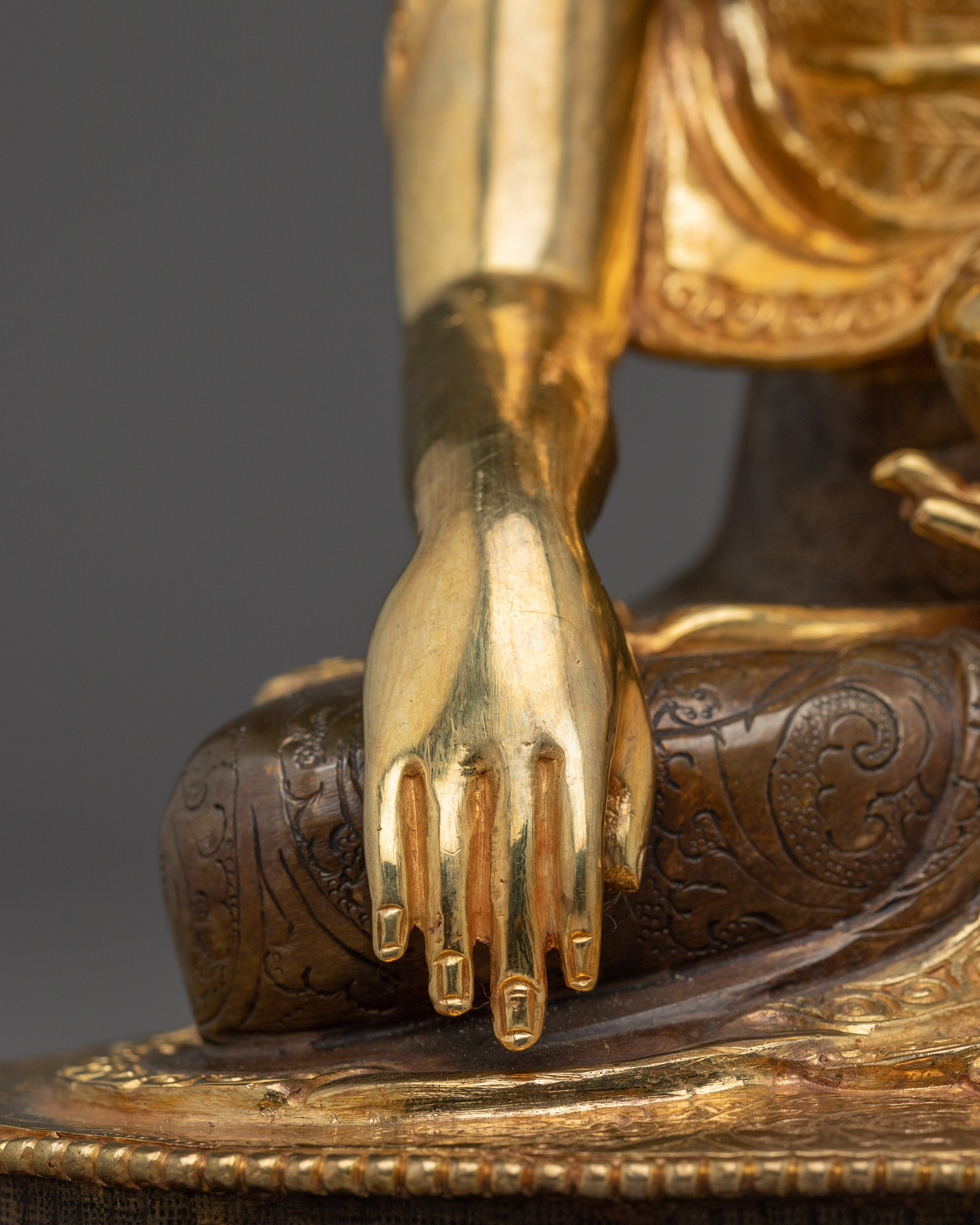 Fire Gold Plated Shakyamuni Buddha | Meditation, Peace & Spiritual Blessings