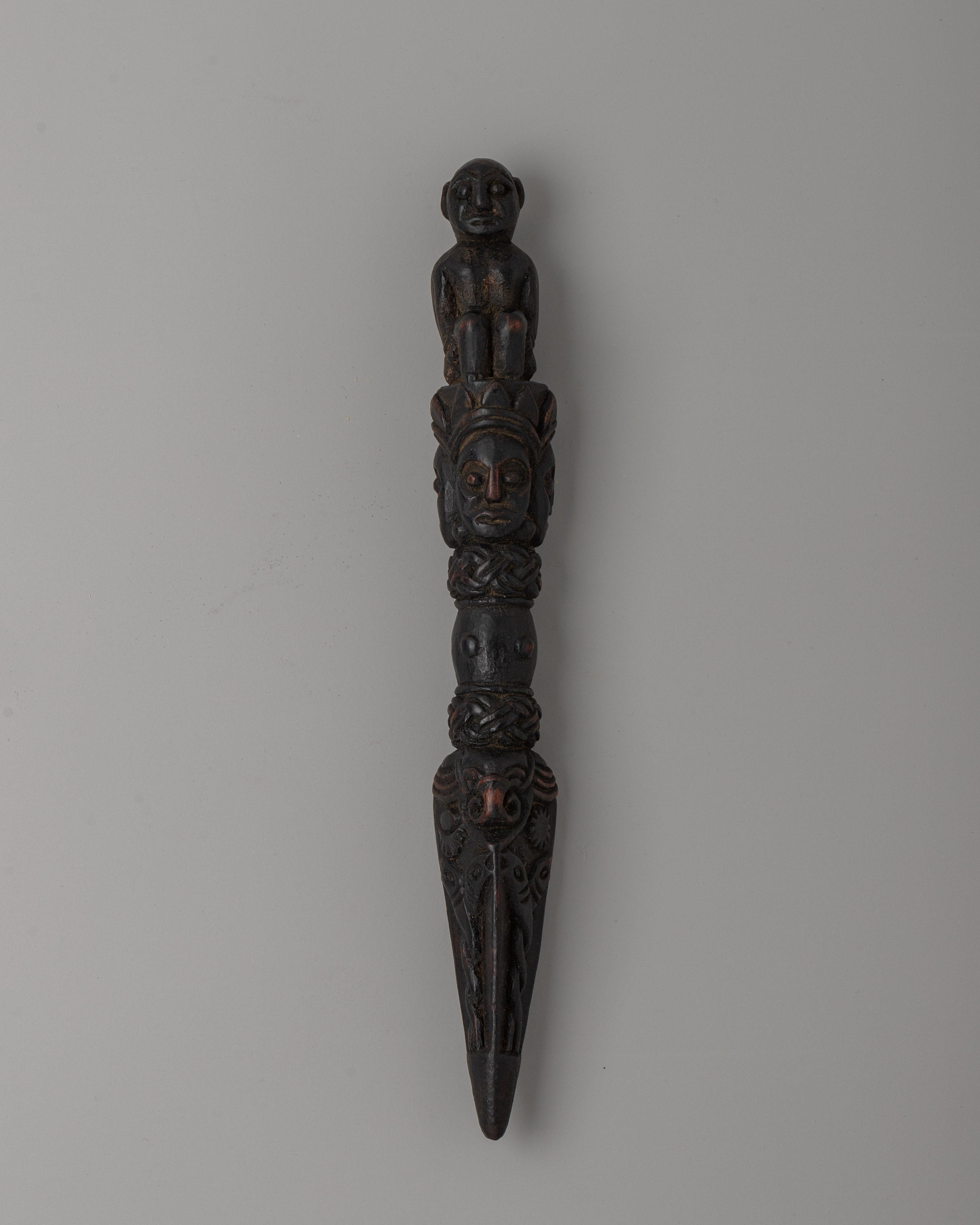 Hand-Carved Wooden Dorje Phurba