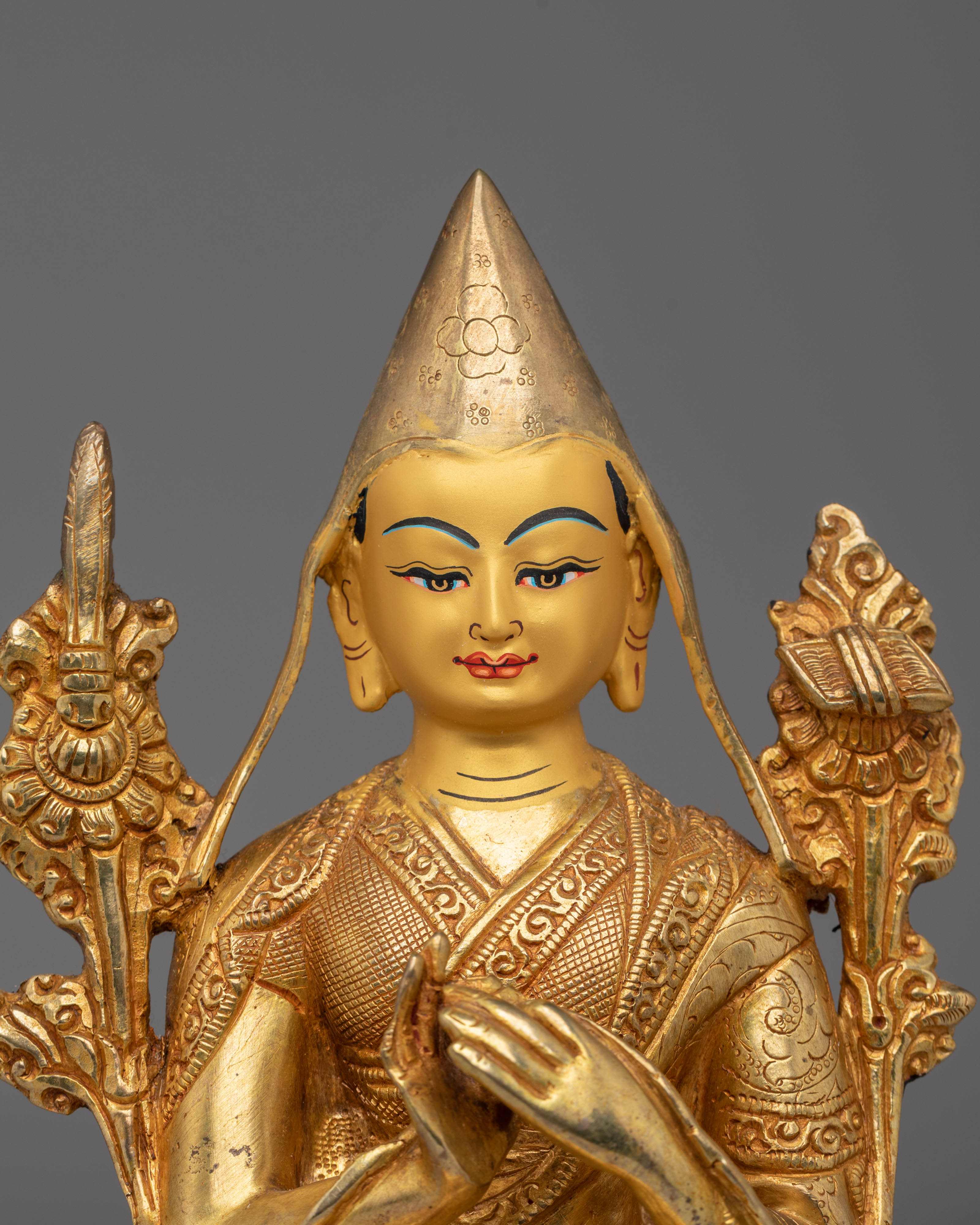 Tsongkhapa Handcrafted Copper Statue | Traditional Tibetan Artwork