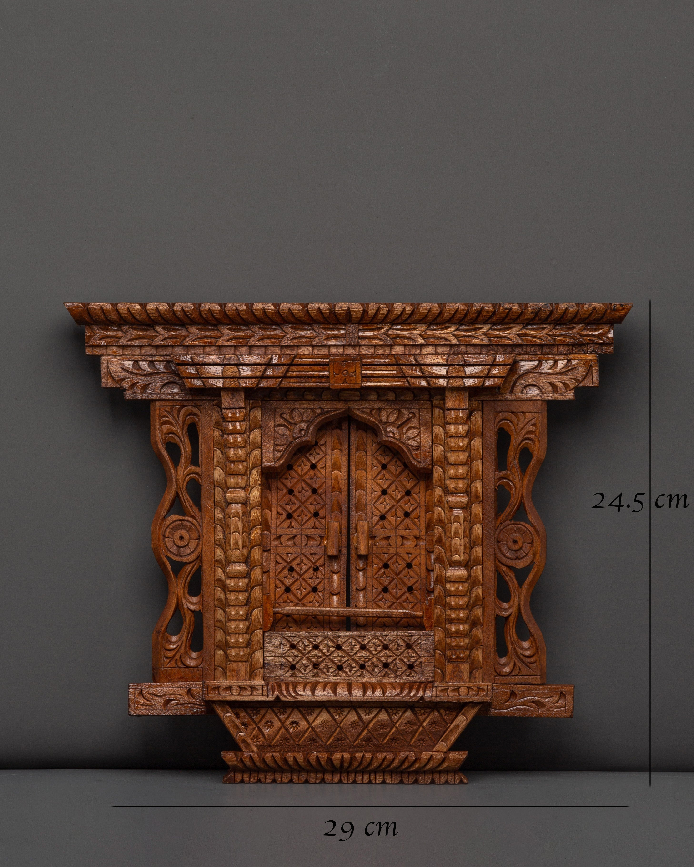 Tibetan Handcarved Wall Hanging Decor | Wooden Art for Meditation Spaces