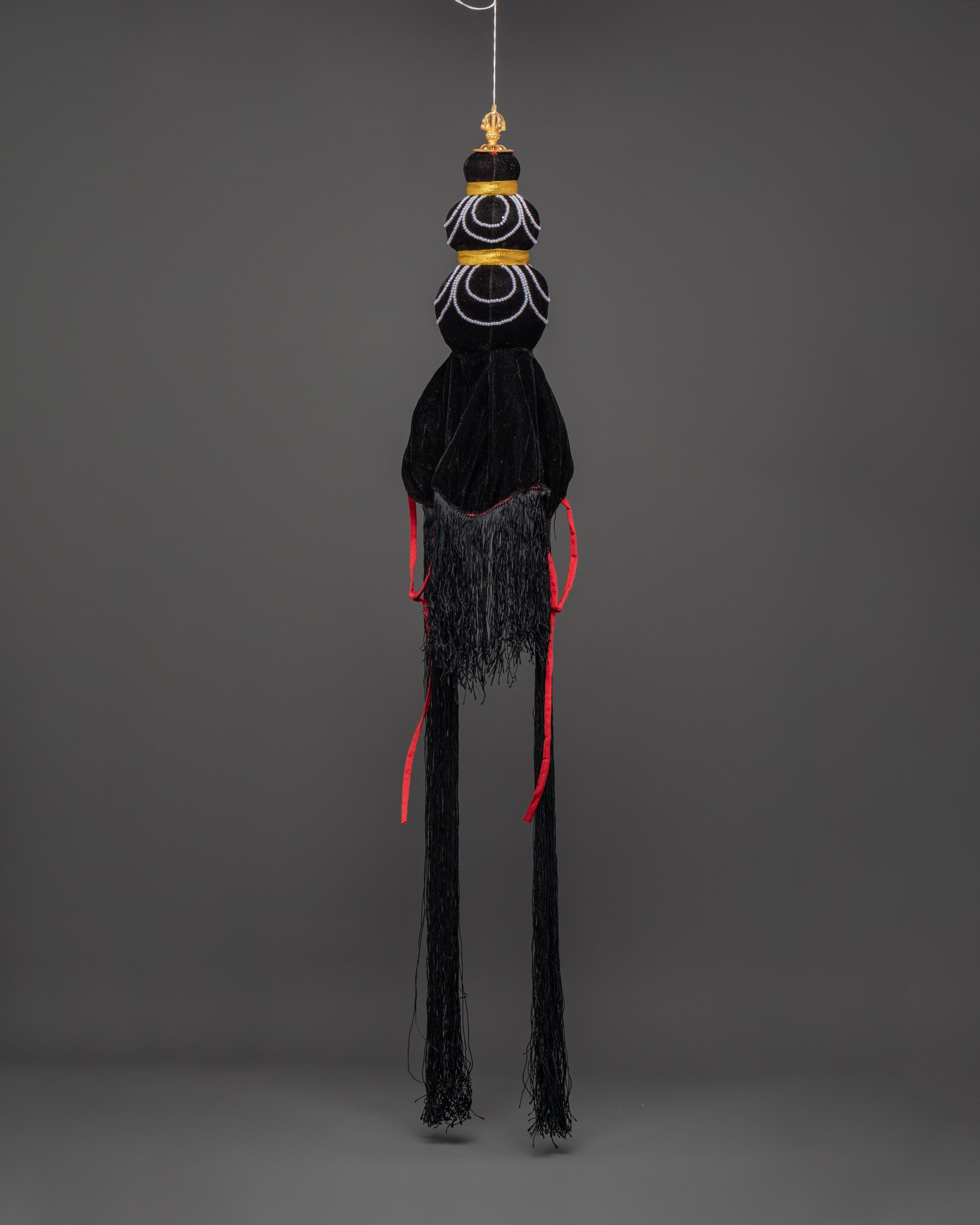 Traditional Black Vajrayana Crown | Headdress for Monastic Ceremonies
