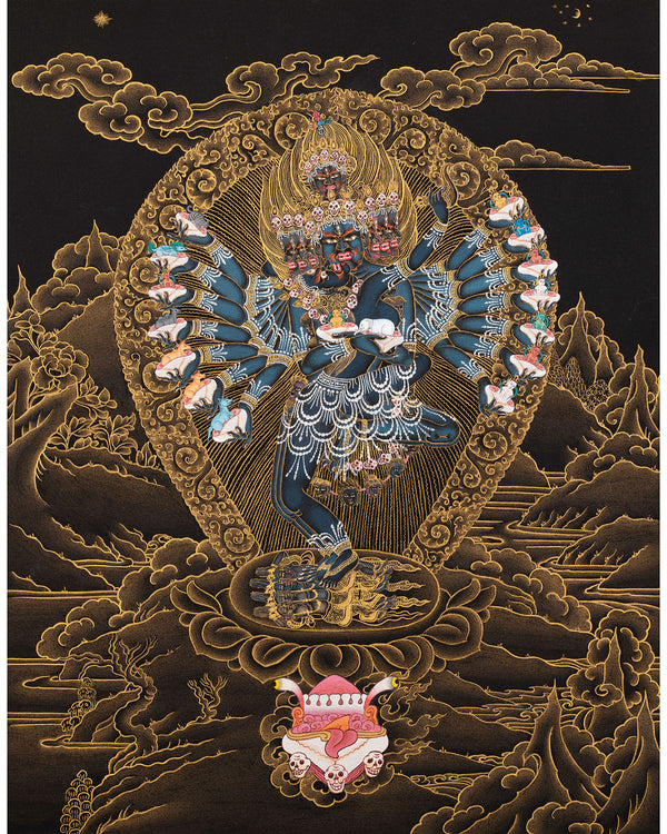 Hevajra with Nairatmya, Tibetan Yidam Thangka