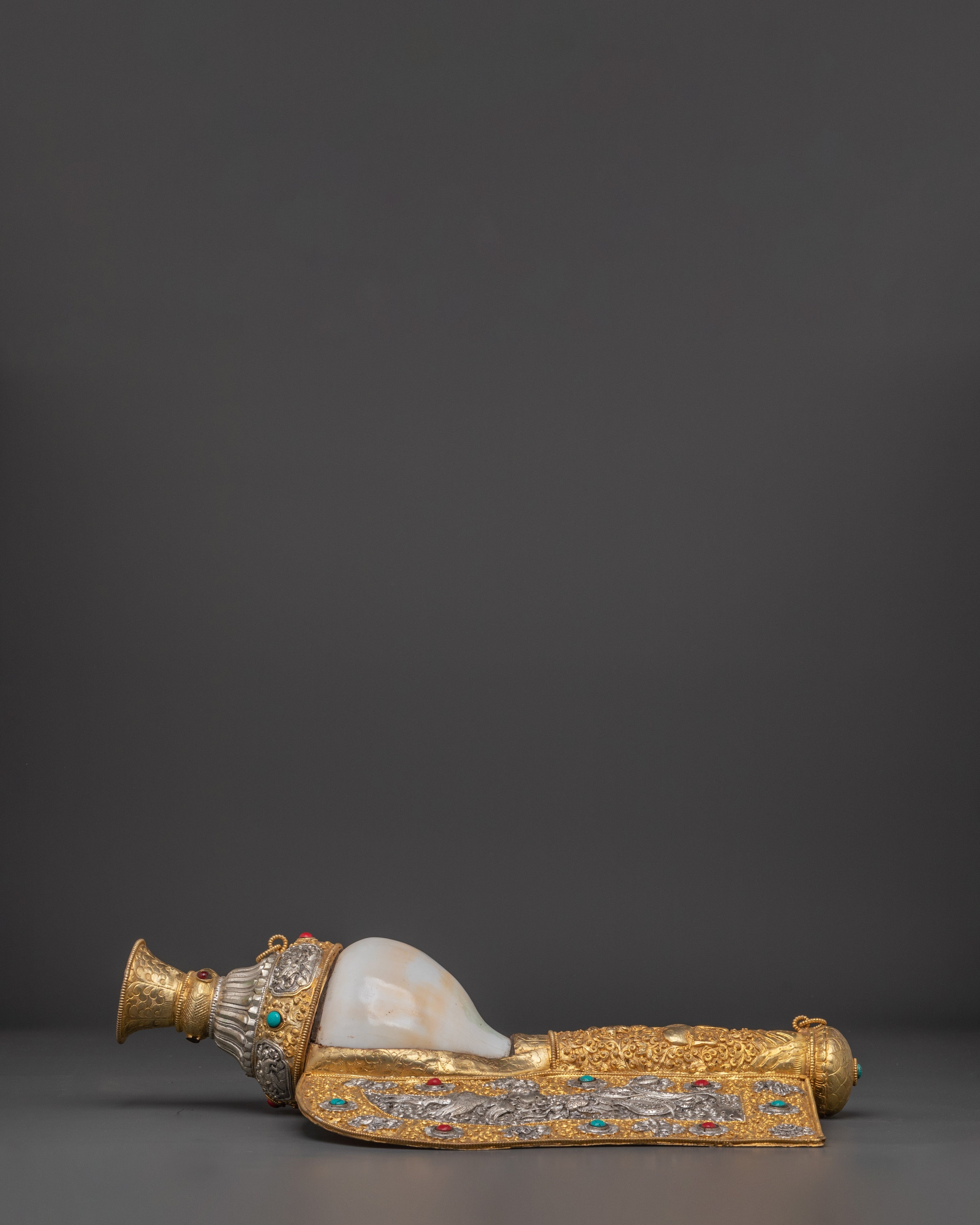 Handcrafted Dragon Engraved Conch Shell | Unique Decorative Conch with Dragon