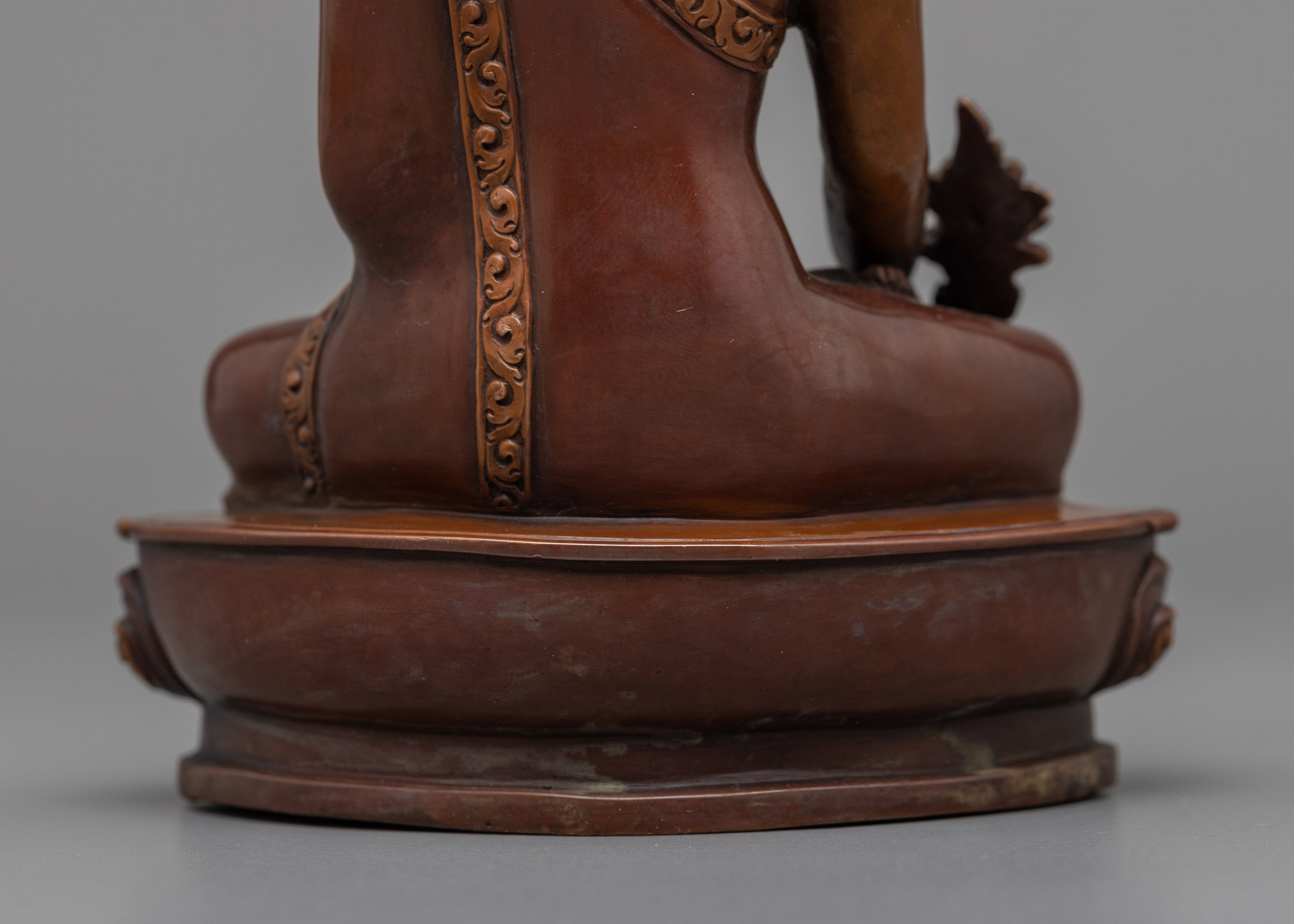 Medicine Buddha Mantra Practice Sculpture | Oxidized Copper Buddhist Statue