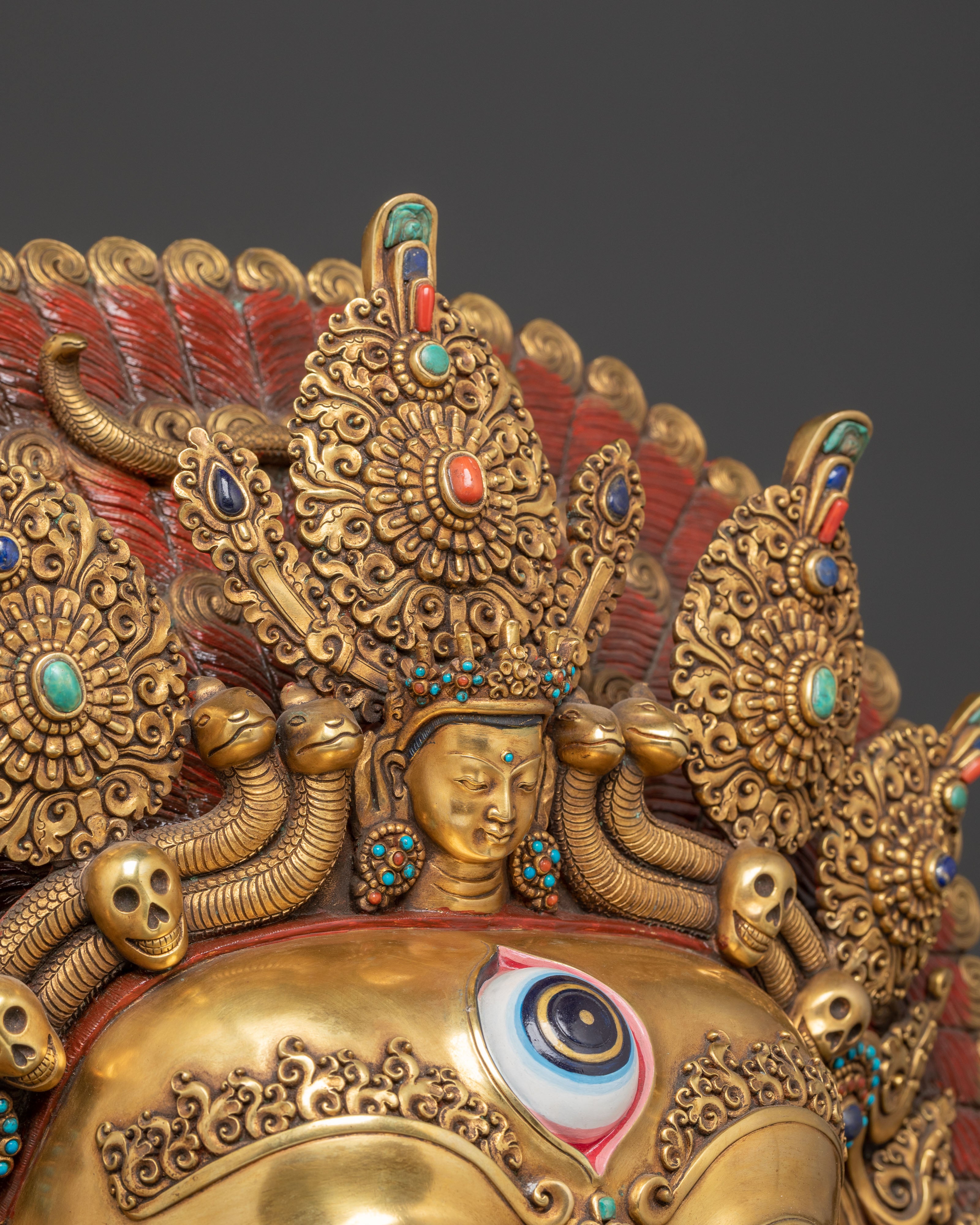 Masterfully Crafted Bhairava Mask | The Fearsome Protector of Dharma