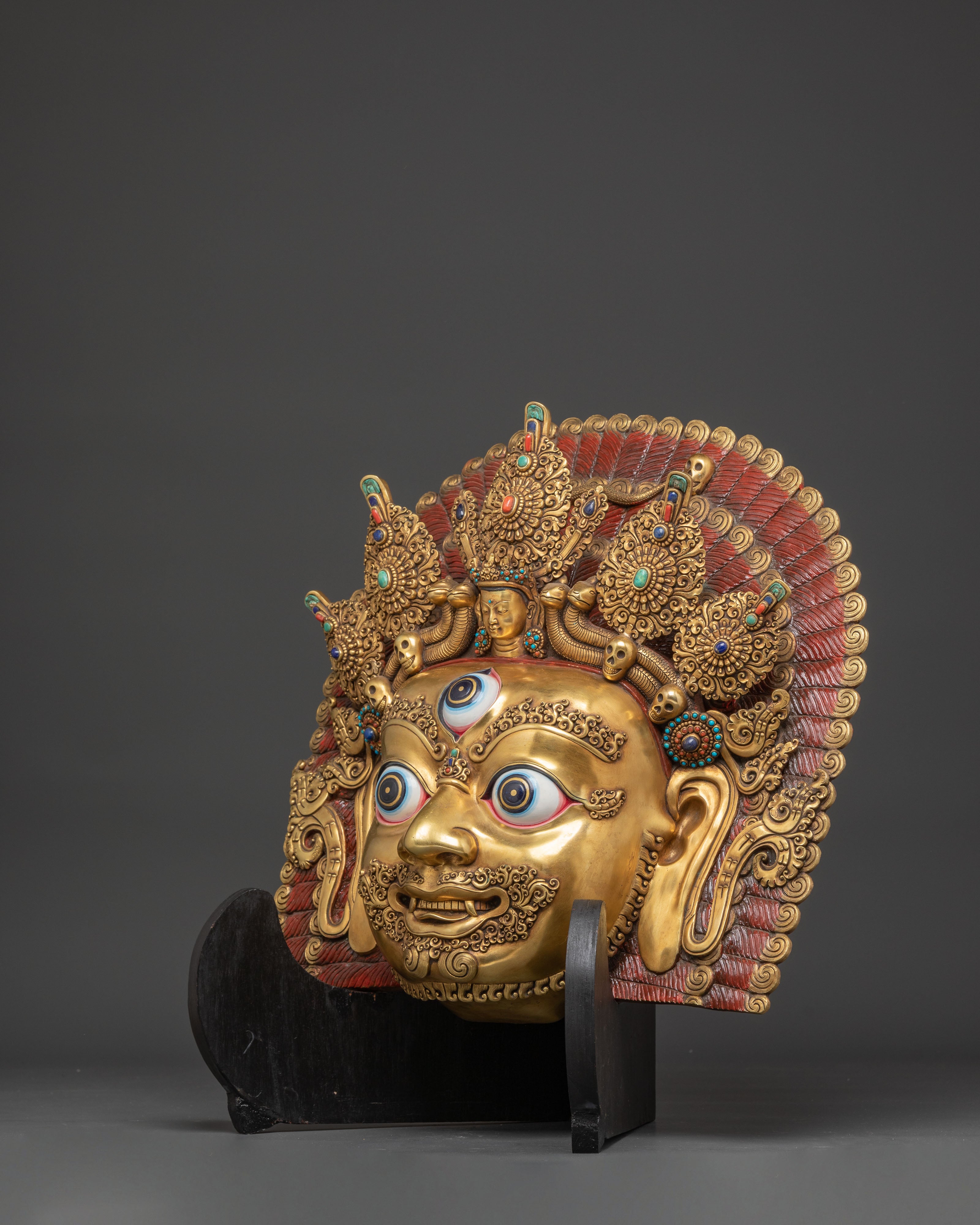 Masterfully Crafted Bhairava Mask | The Fearsome Protector of Dharma