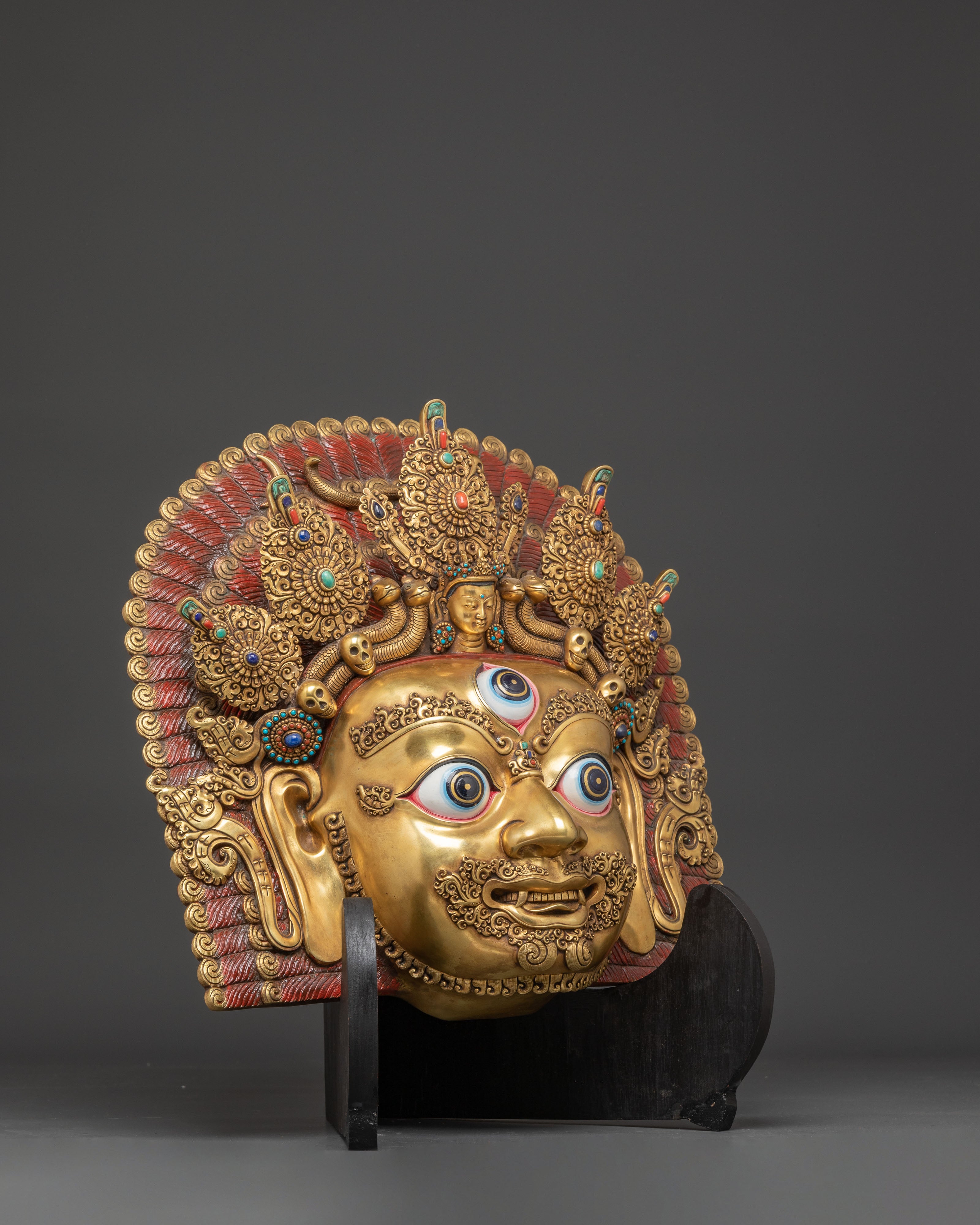 Masterfully Crafted Bhairava Mask | The Fearsome Protector of Dharma