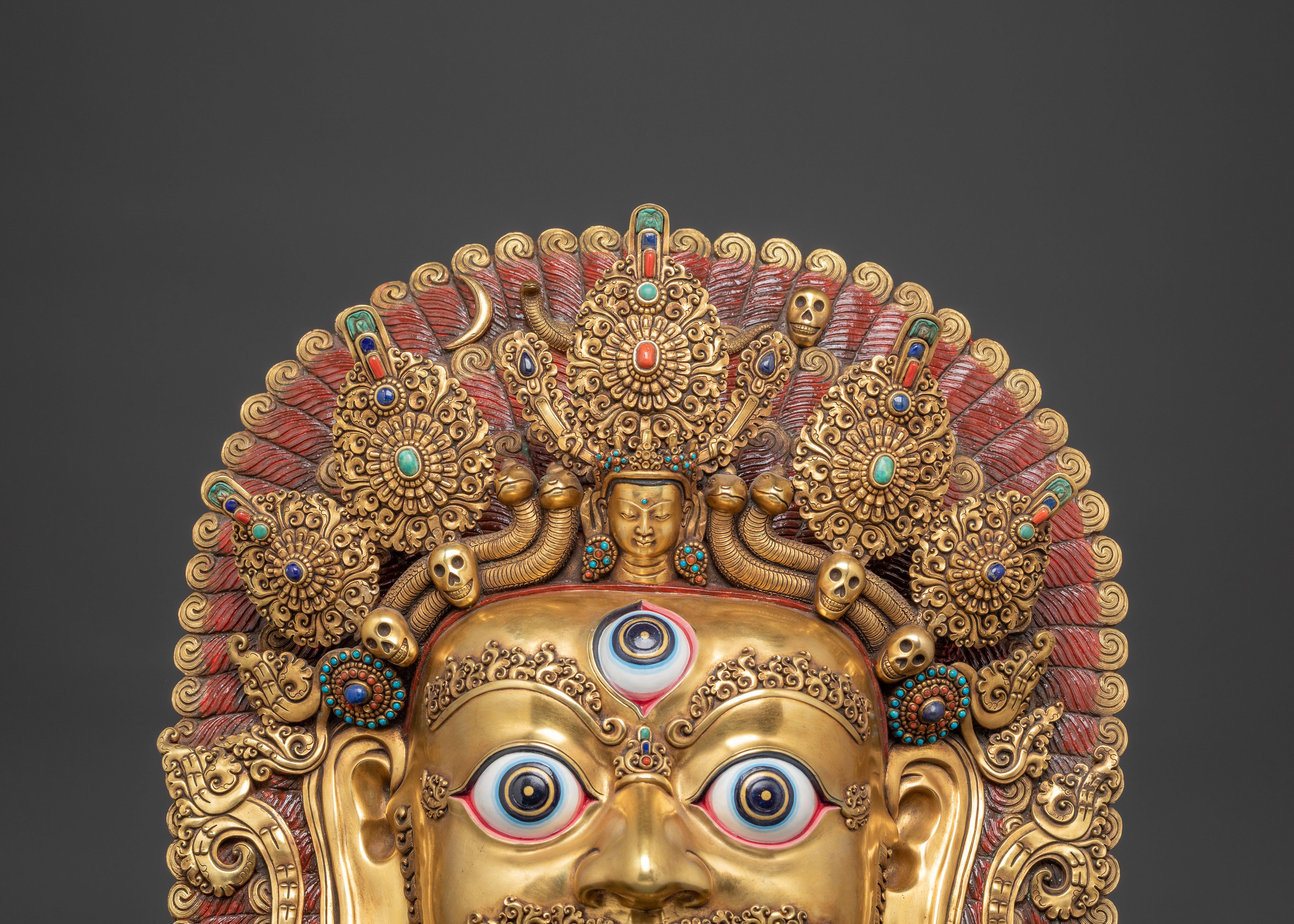 Masterfully Crafted Bhairava Mask | The Fearsome Protector of Dharma