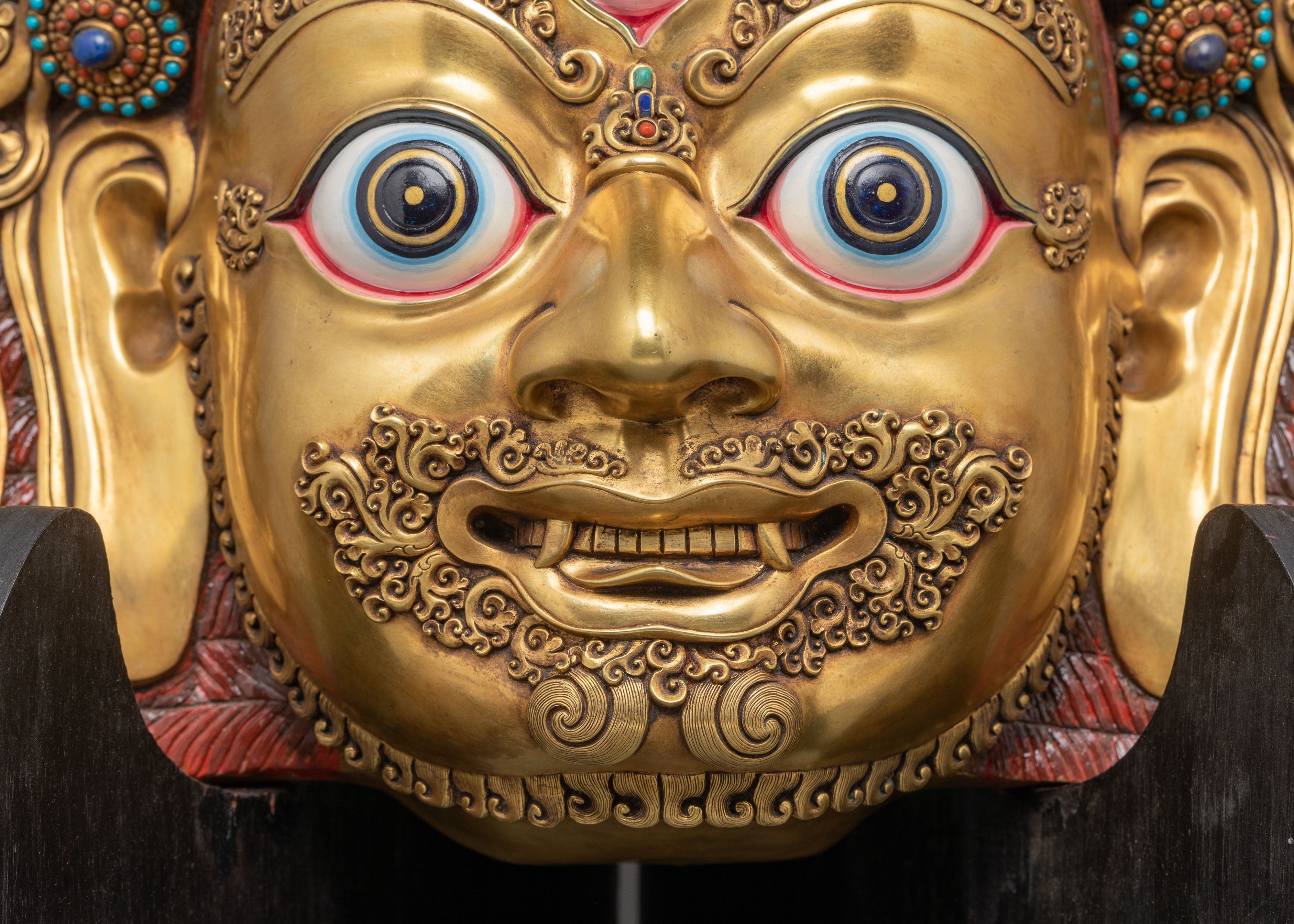 Masterfully Crafted Bhairava Mask | The Fearsome Protector of Dharma