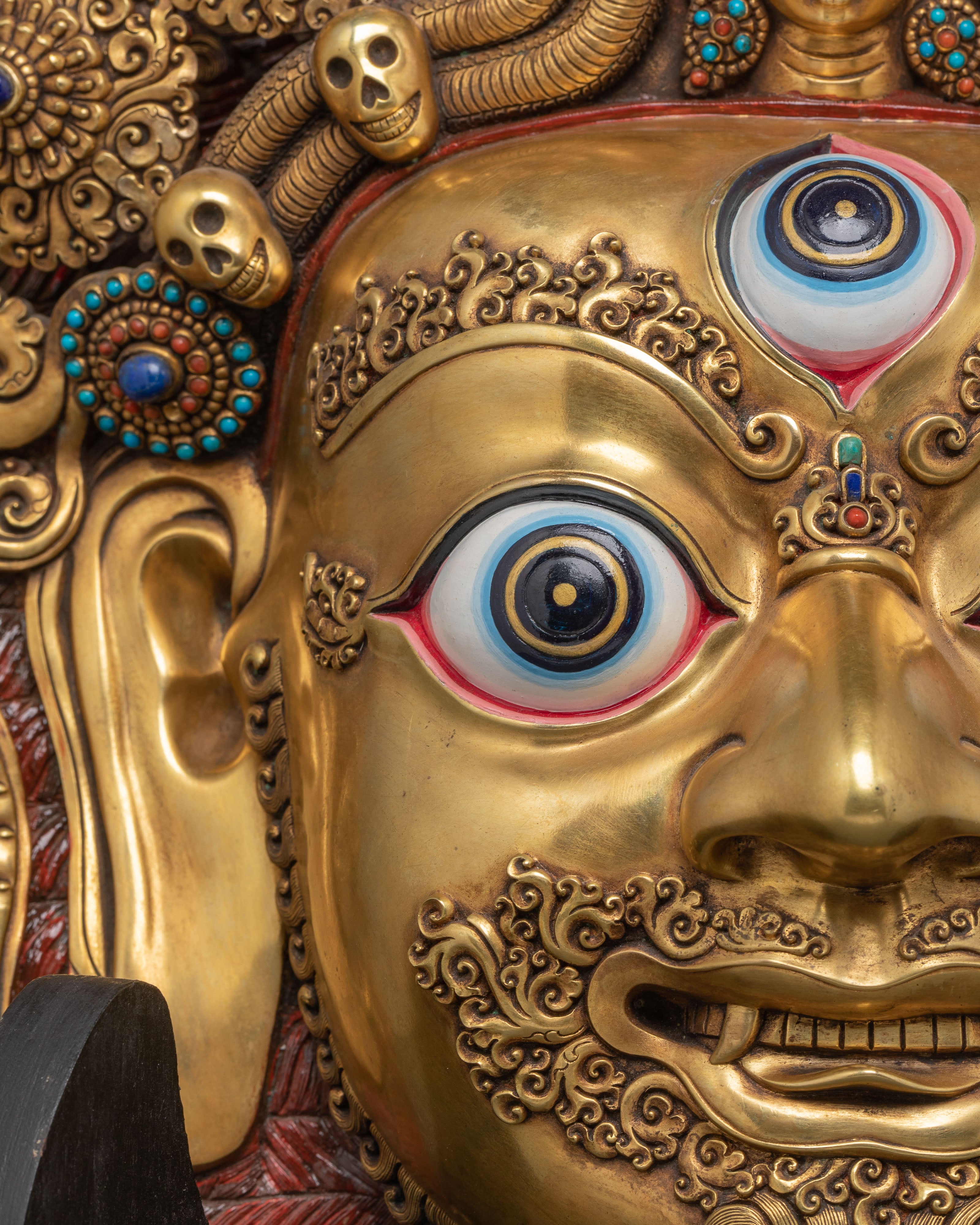 Masterfully Crafted Bhairava Mask | The Fearsome Protector of Dharma