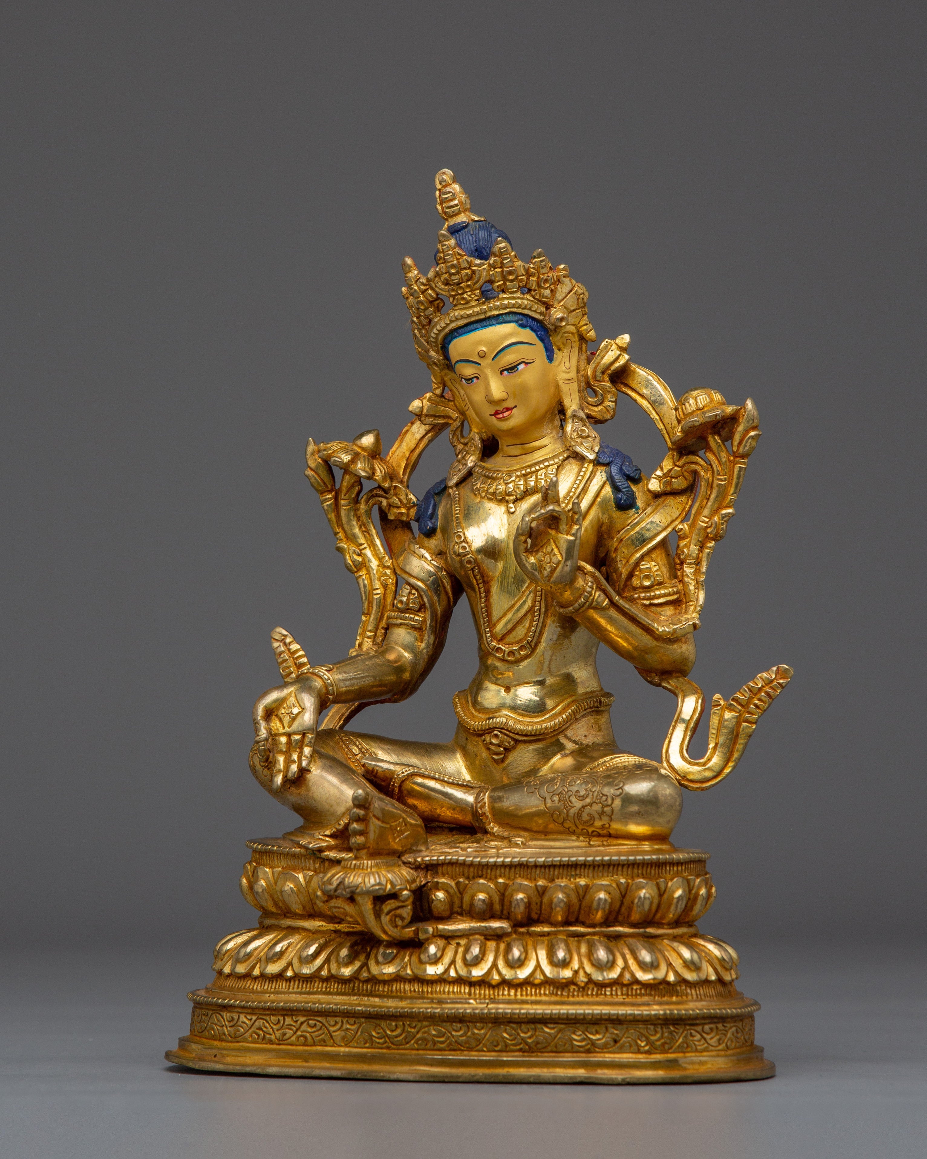 Female Goddess Green Tara Artwork | Spiritual Protection Deity