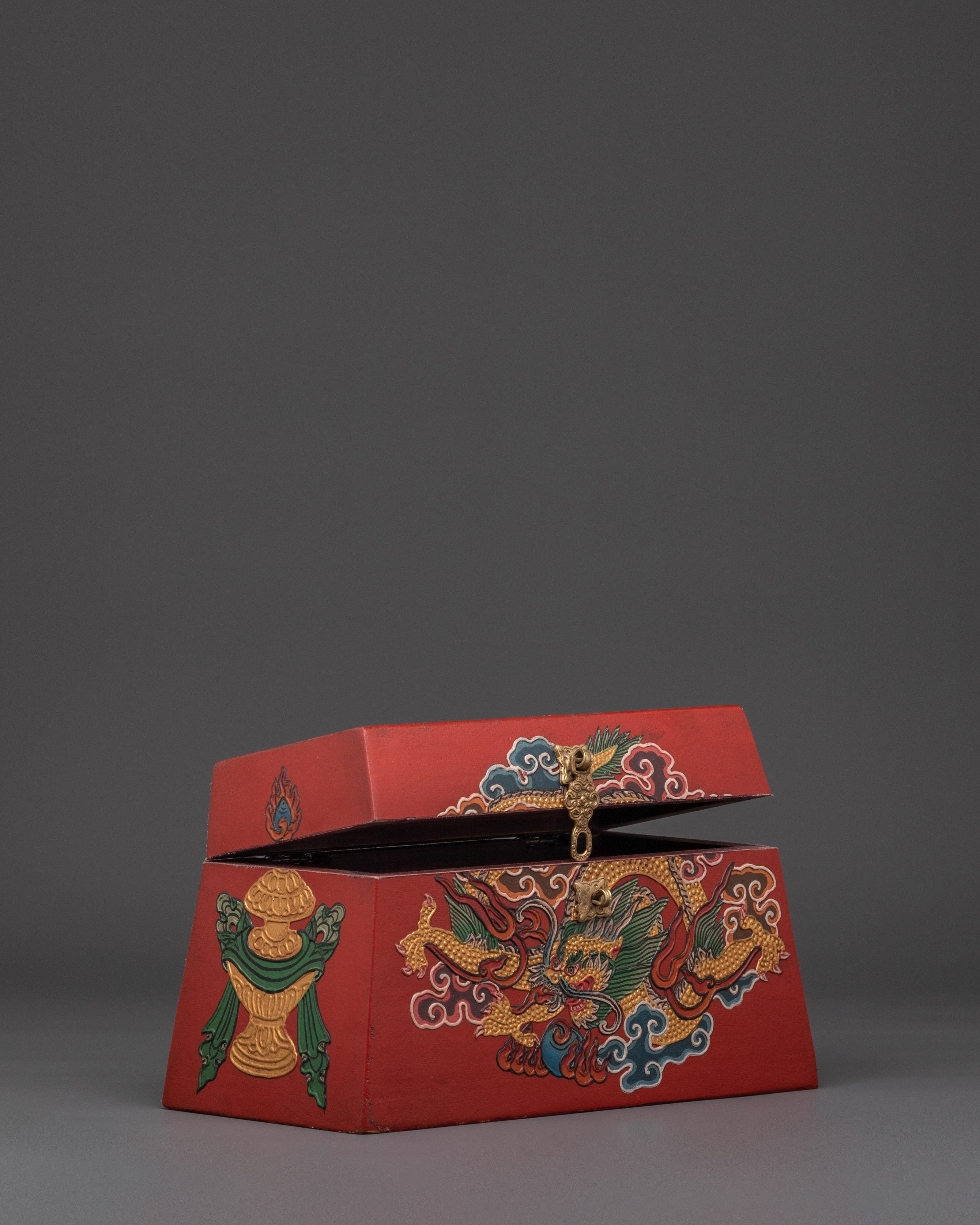 Handcrafted Tibetan Jewelry Box | Spiritual Feng Shui Decorative Artifact Decor