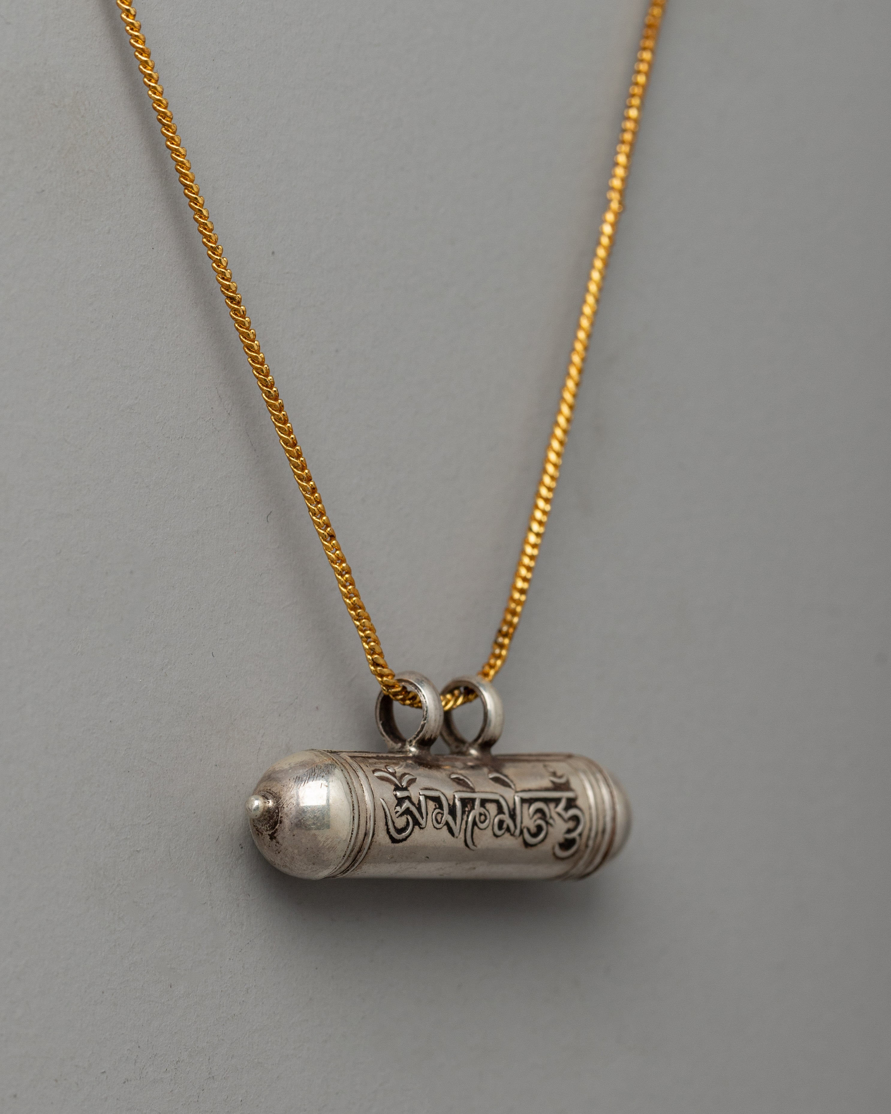 Locket with Sacred Tibetan Mantra | OM Mani Silver Pendant