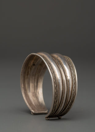 Sterling Silver Tibetan Cuff Bracelet | Handmade Himalayan Jewelry