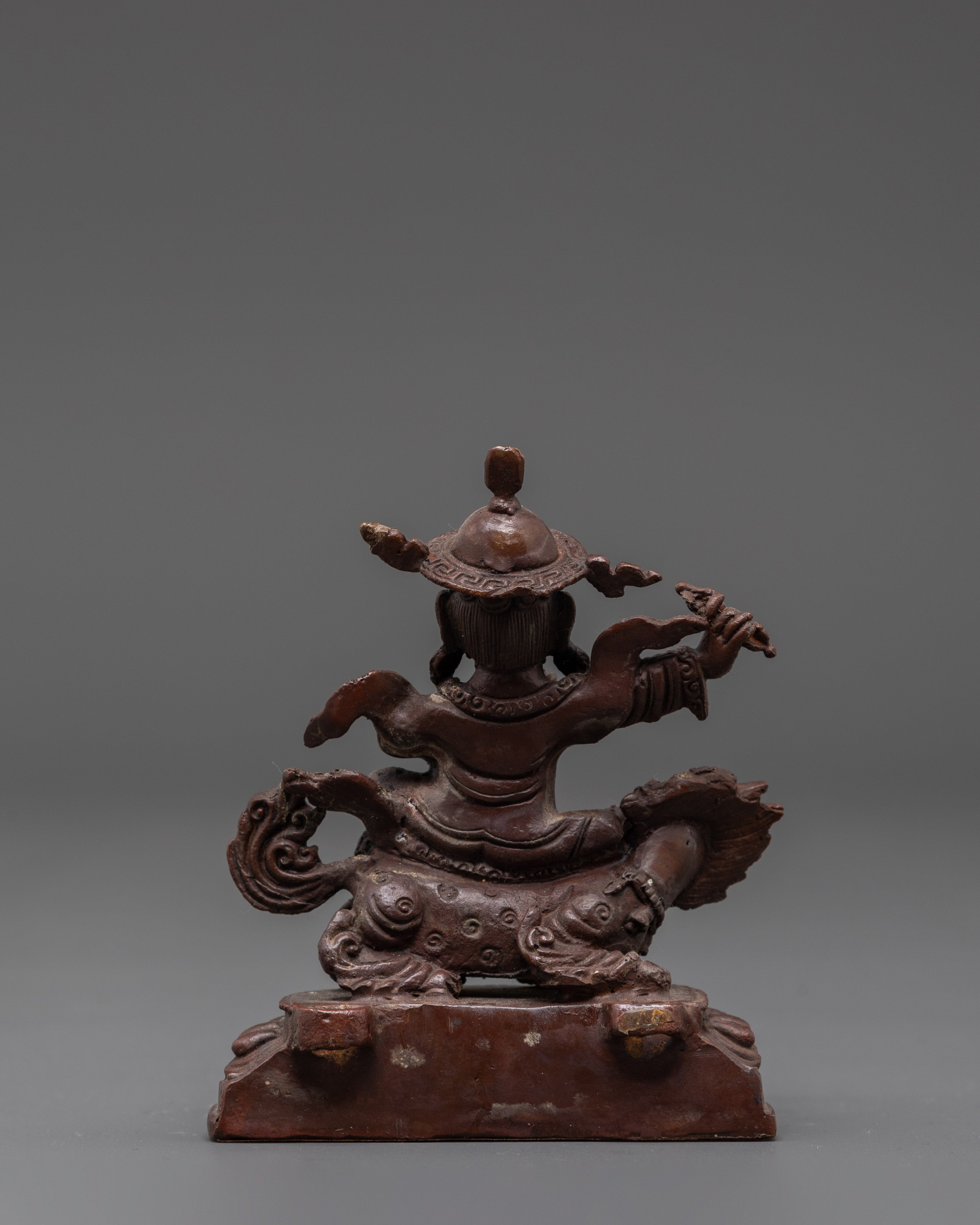 Protector Deity Dorje Legpa Statue | Tibetan Oxidized Copper Ritual Sculpture