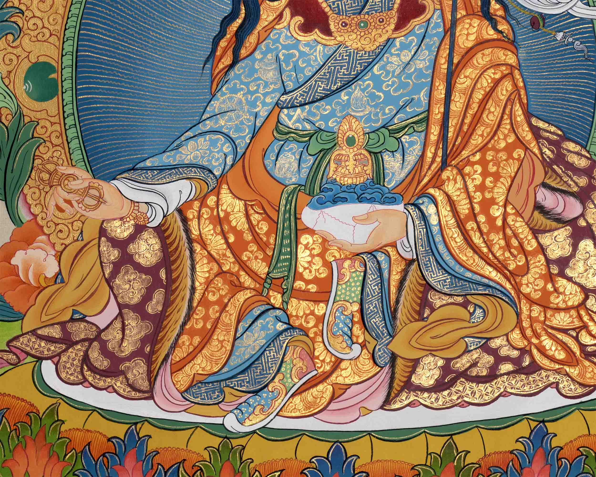 Traditional Hand-Painted Guru Rinpoche | Tibetan Buddhism Art