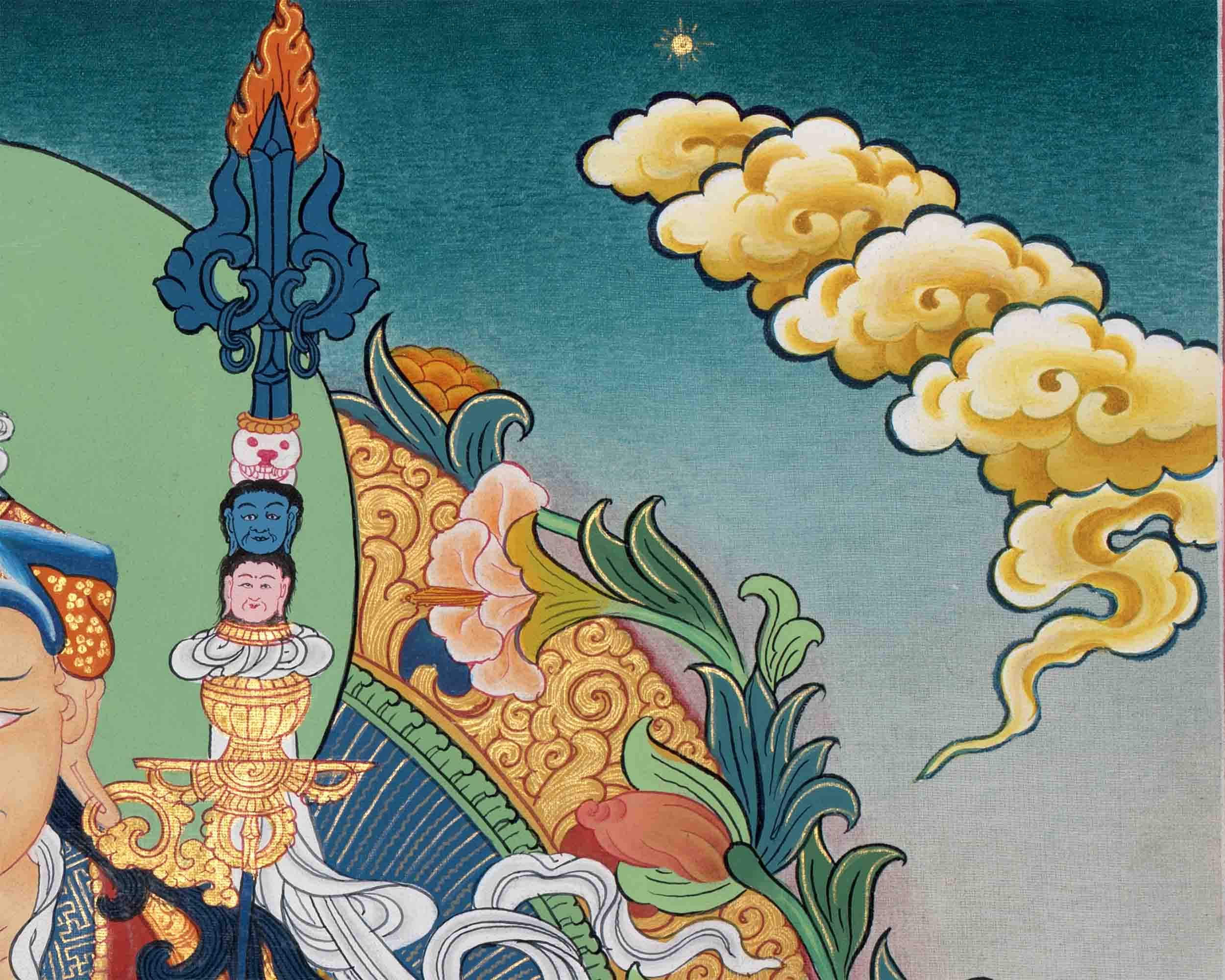 Traditional Hand-Painted Guru Rinpoche | Tibetan Buddhism Art