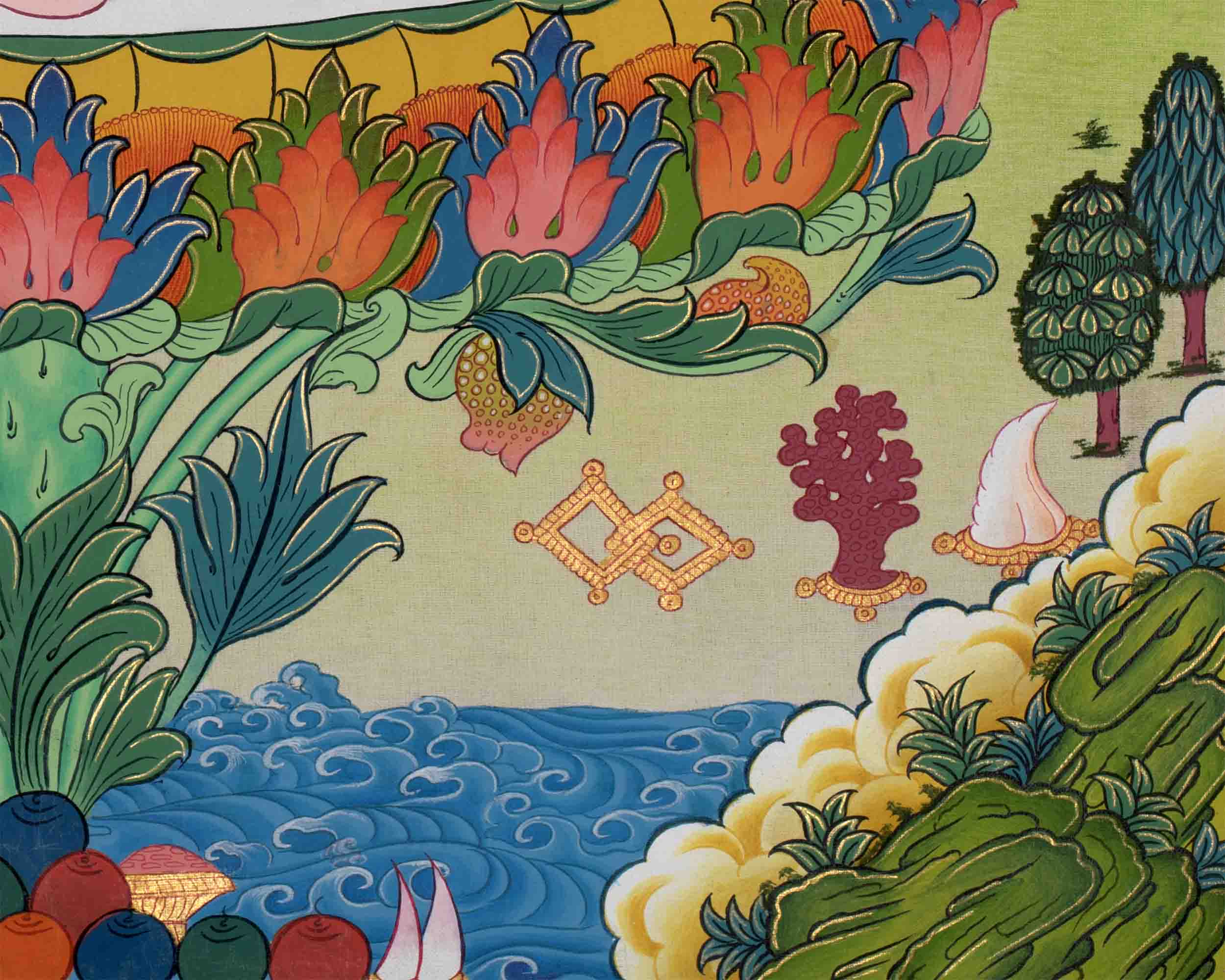Traditional Hand-Painted Guru Rinpoche | Tibetan Buddhism Art