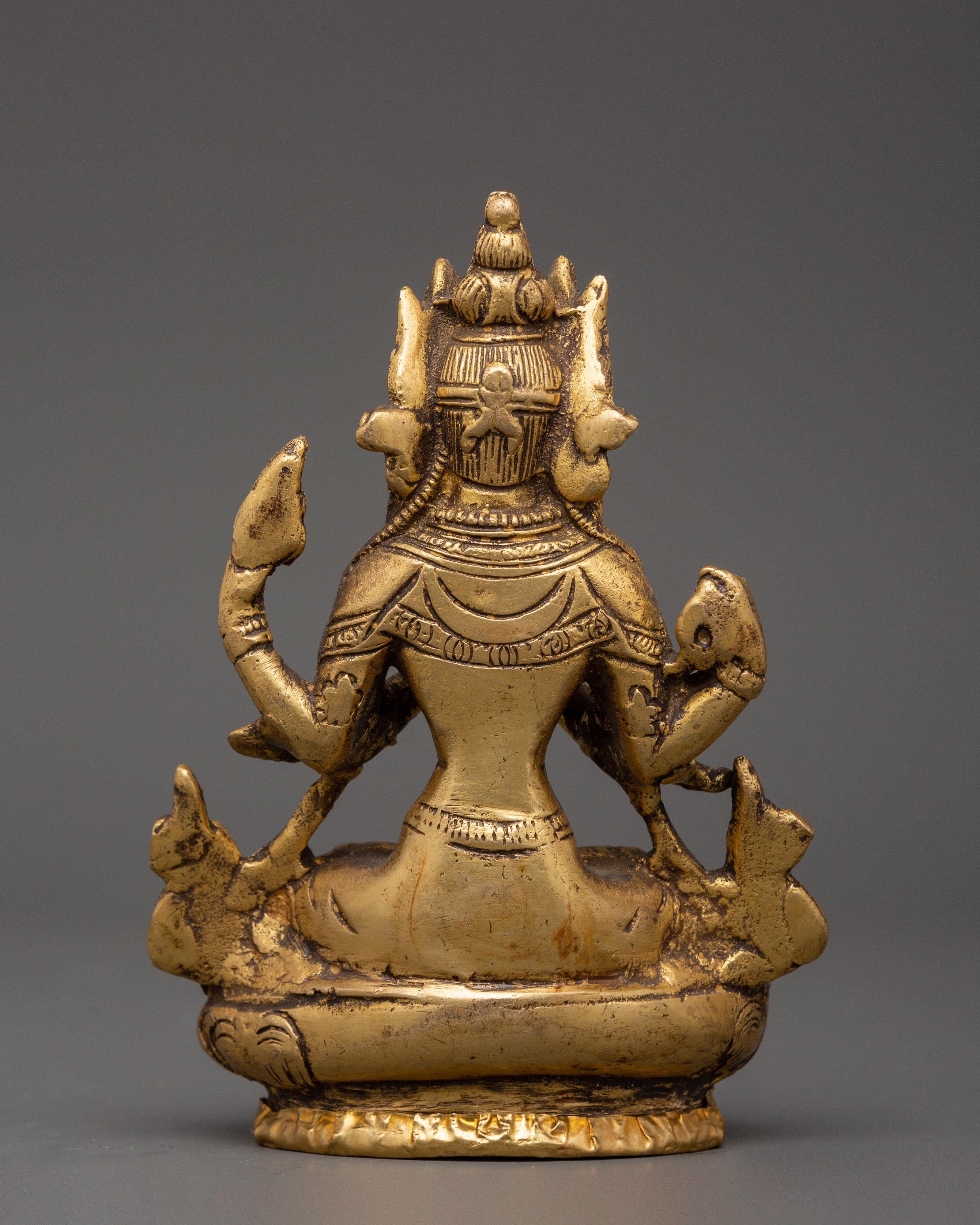 Handcrafted Brass Chenresig Statue | Tibetan Buddha of Compassion