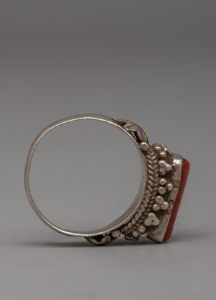 Handcrafted Silver Coral Ring | Sterling Silver Jewelry