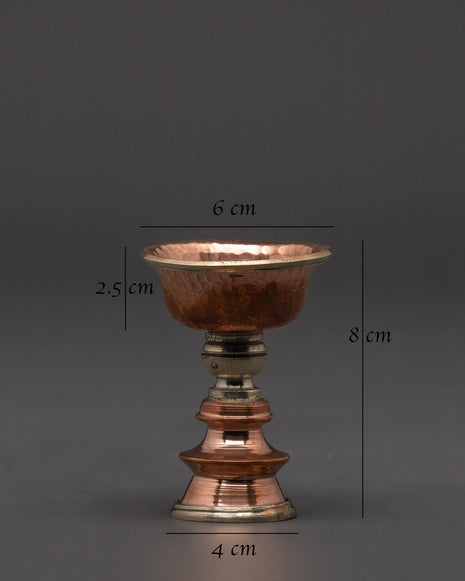 Altar Butter Lamp Set | Handcrafted Copper Ritual Lamps