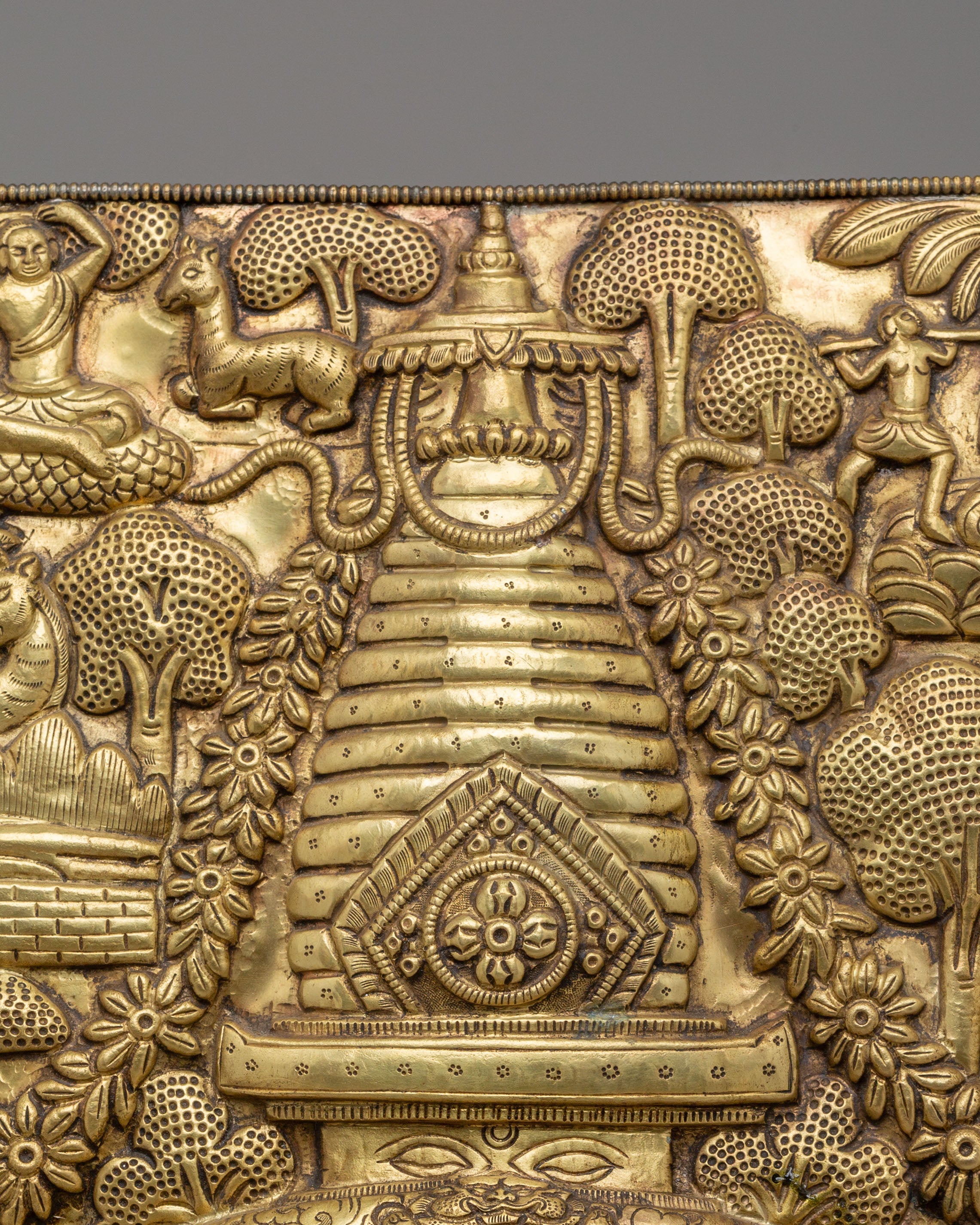 Handcrafted Buddha's Life Wall Hanging | Brass Wall Decor with Disciples
