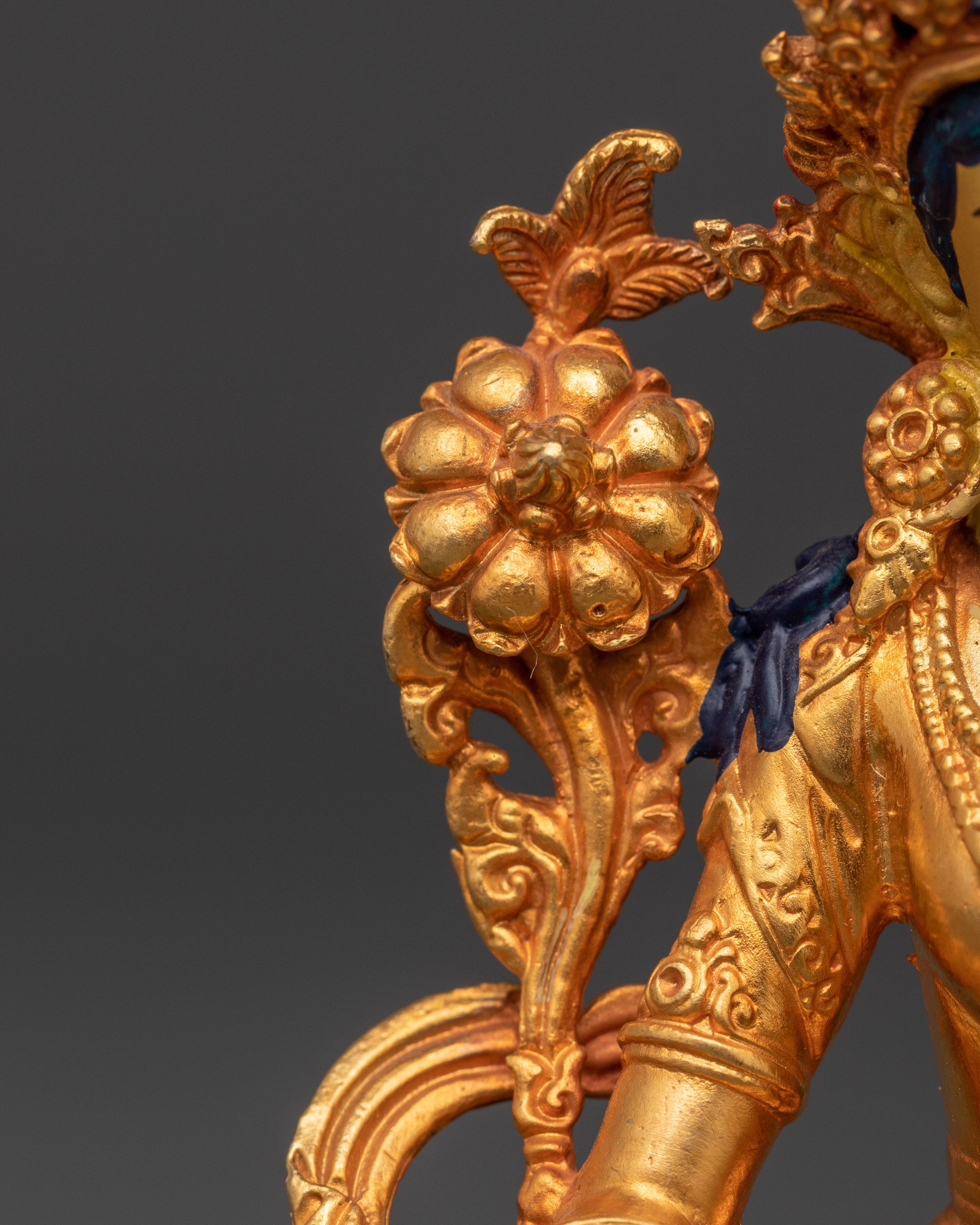 Tara in Lotus Pose | Handcrafted Copper and Gold-Plated White Tara Statue