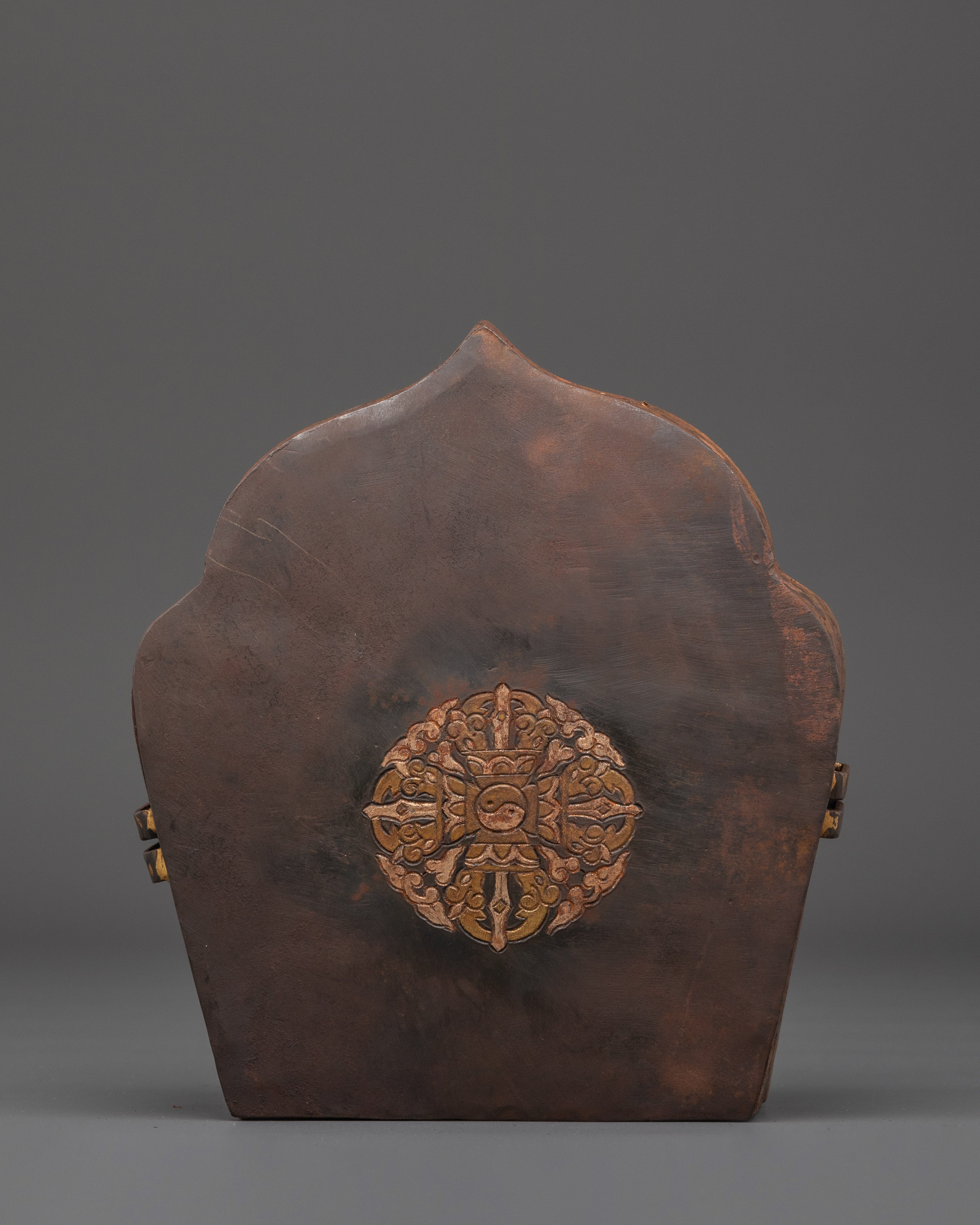 Tibetan Brass Ghau Box | Handcrafted Prayer Box