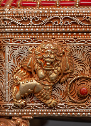 Tibetan Treasure Box with Coral | Sacred Stones & Buddhist Symbolism