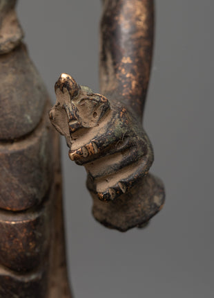Vajrasattva Statue in Antique Copper Finish | Tibetan Deity of Purification